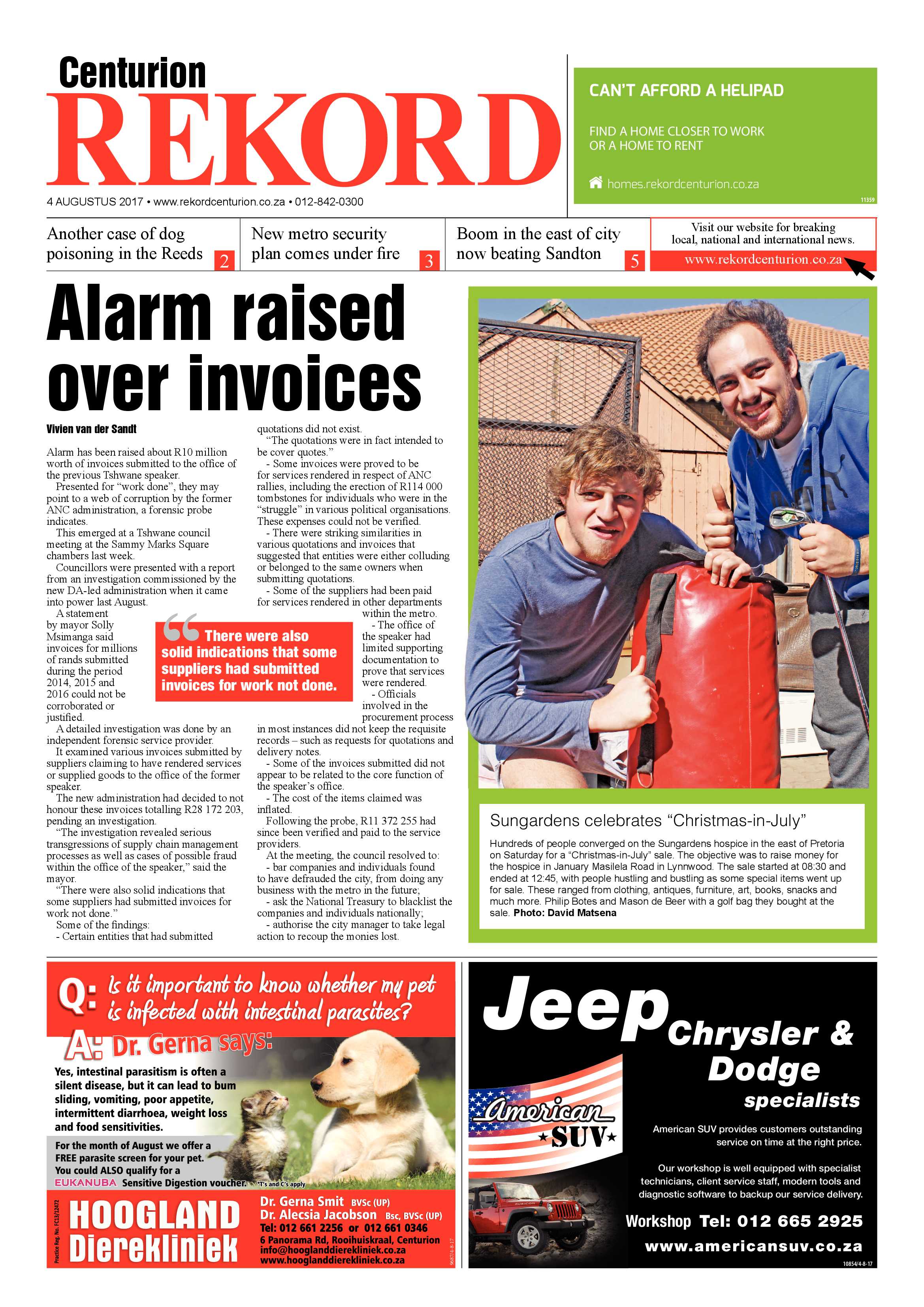 Rekord Centurion 04 August 2017 page 1