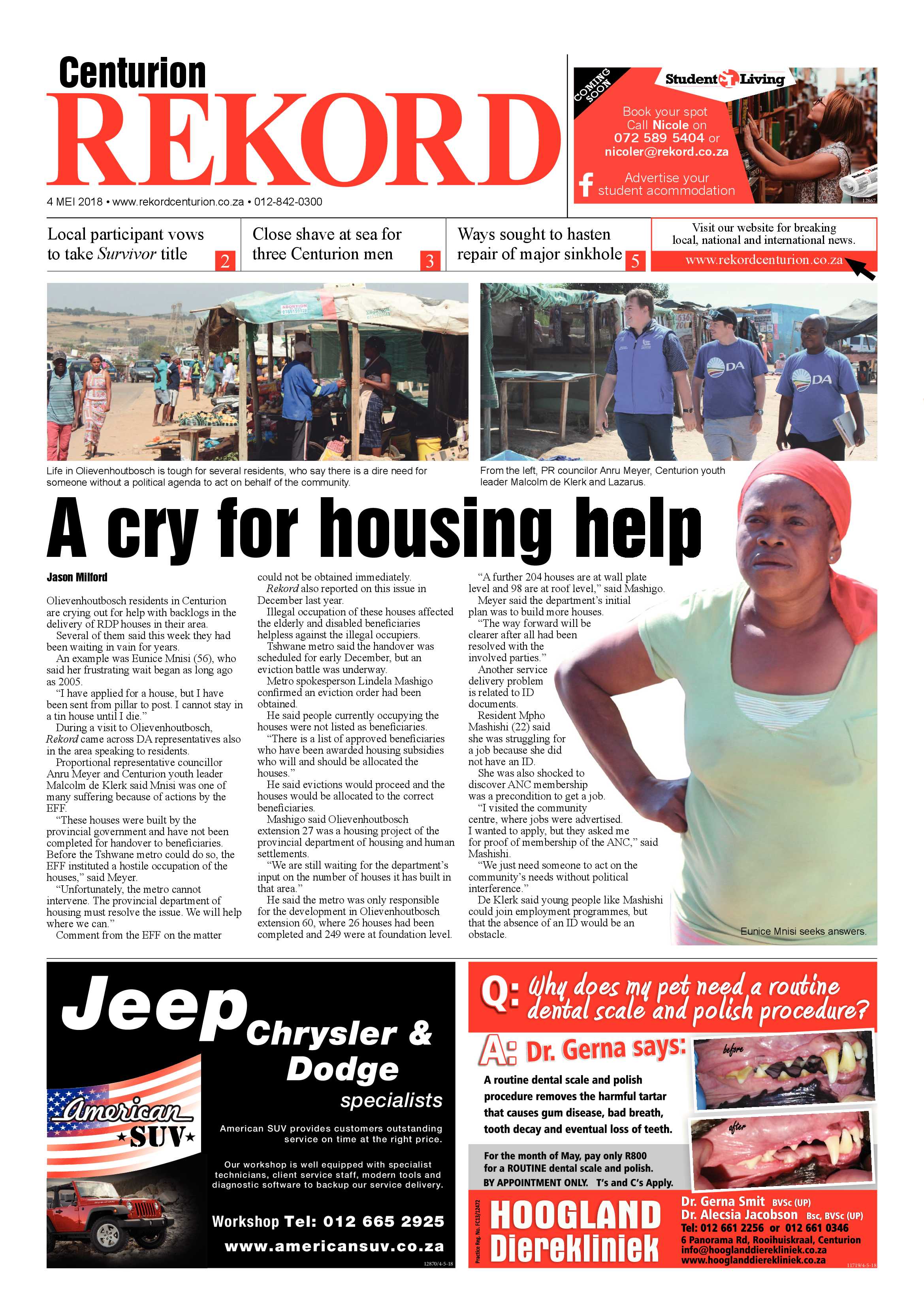 Rekord Centurion 04 May 2018 page 1