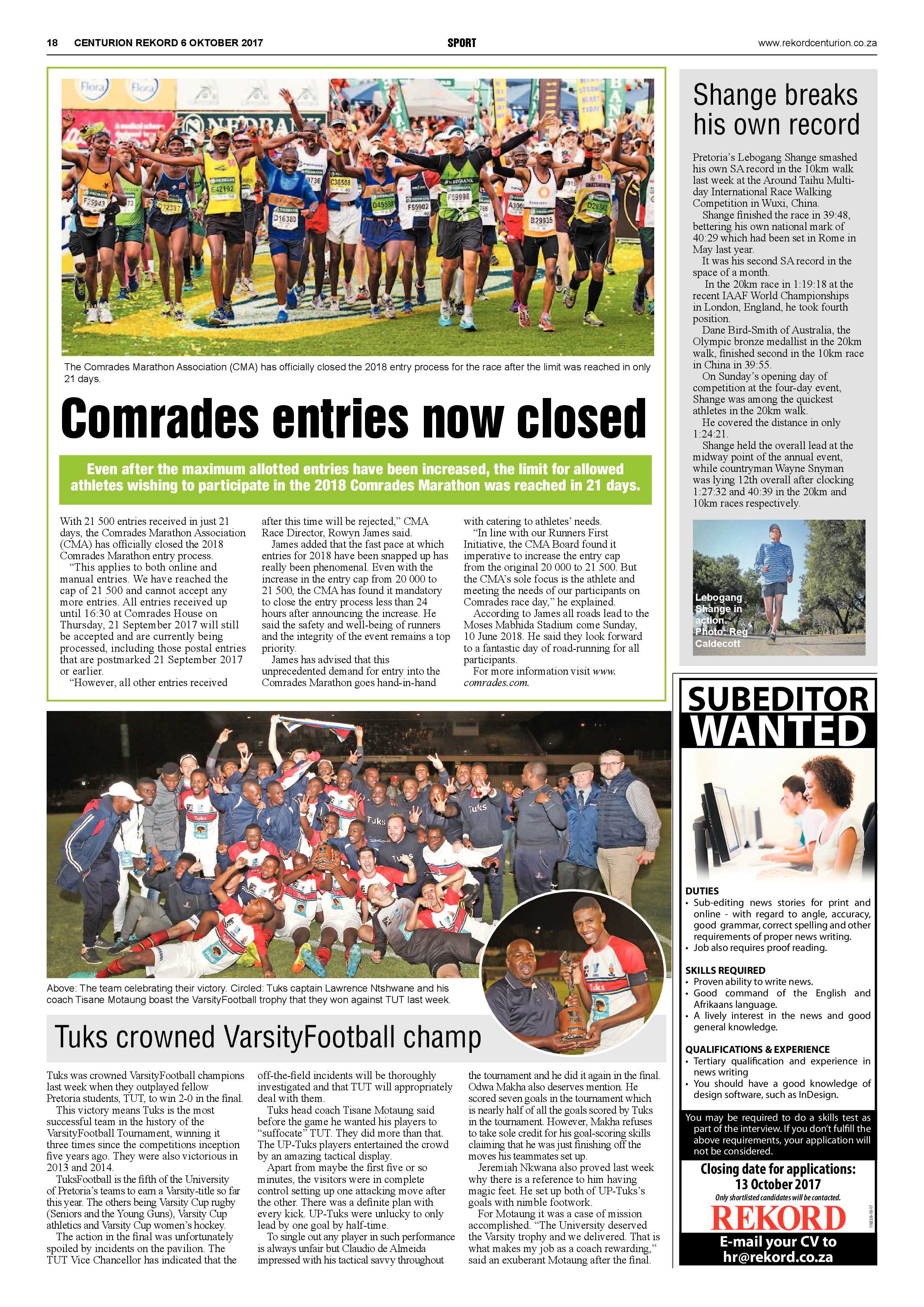 Rekord Centurion 06 October 2017 page 18