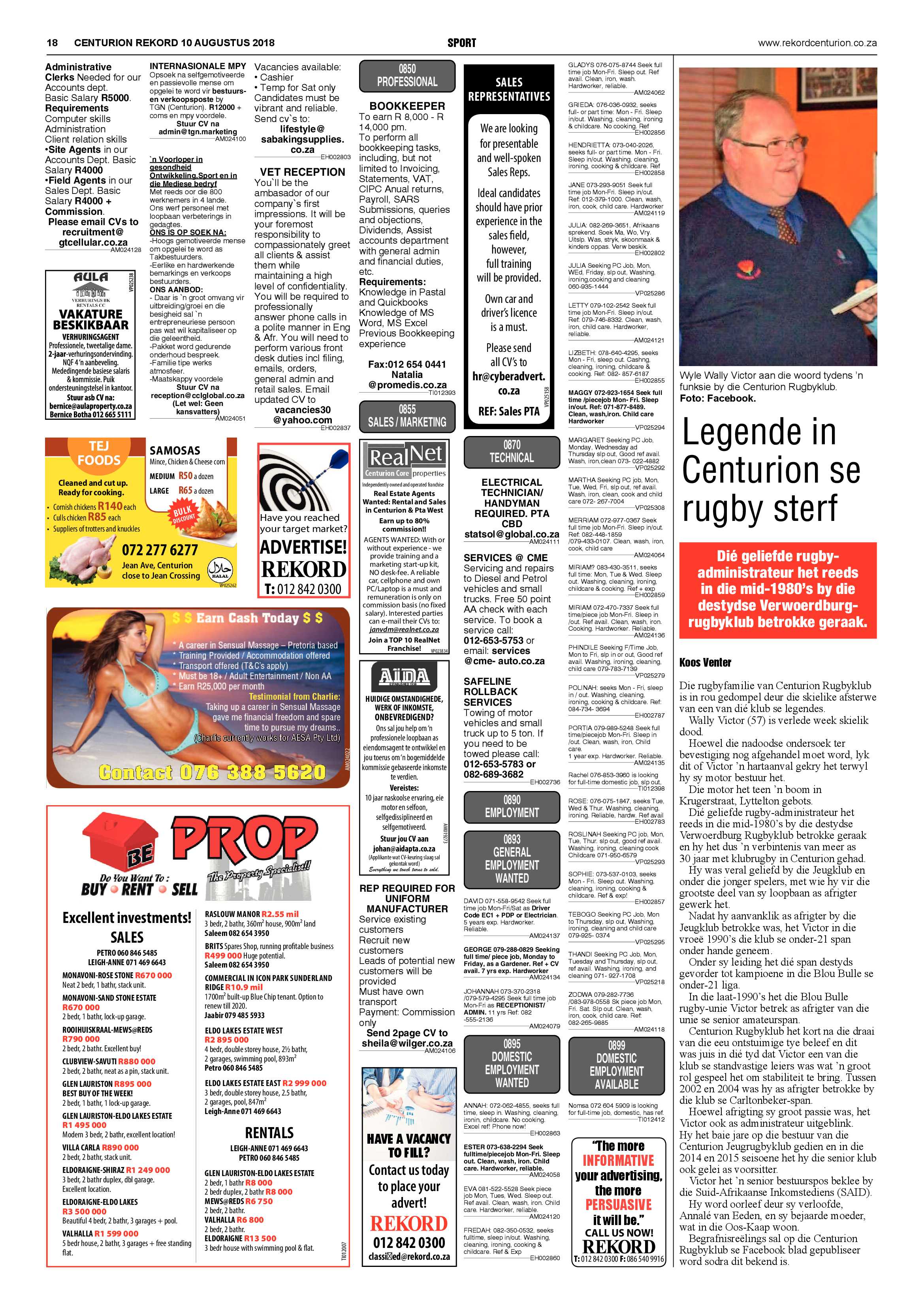 Rekord Centurion 10 August 2018 page 18
