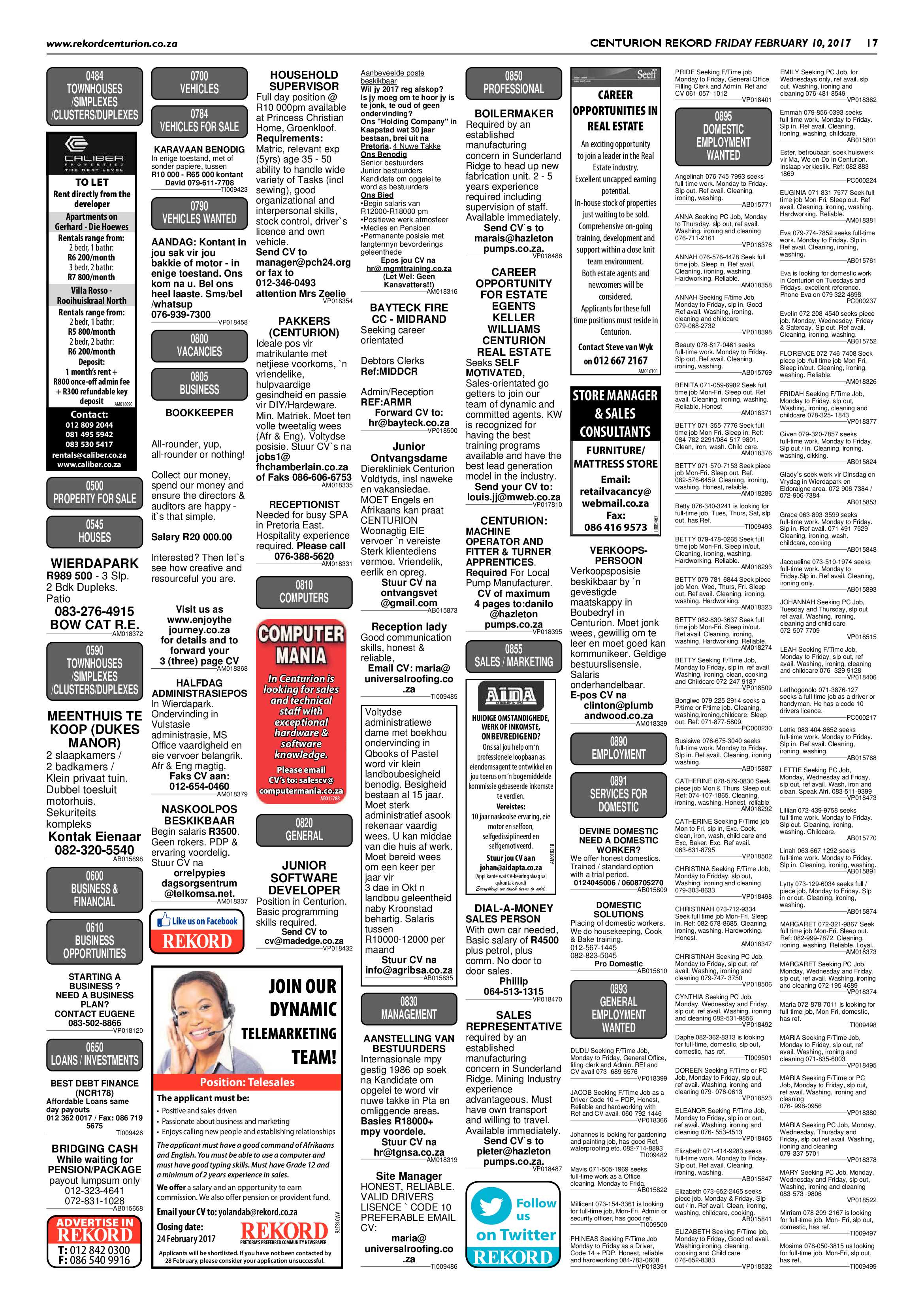 Rekord Centurion 10 February 2017 page 17