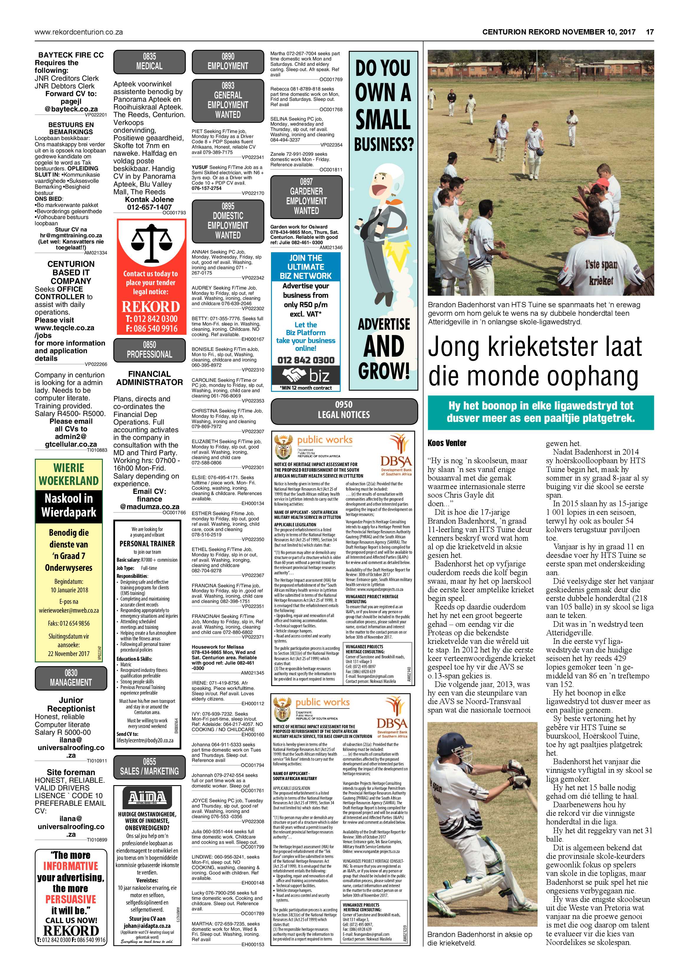 Rekord Centurion 10 November 2017 page 17