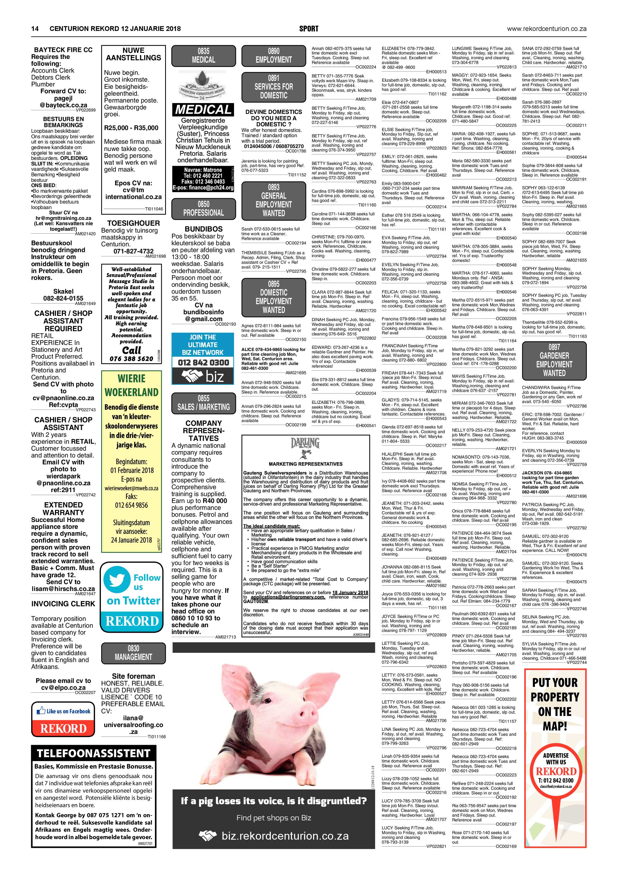 Rekord Centurion 12 January 2018 page 14