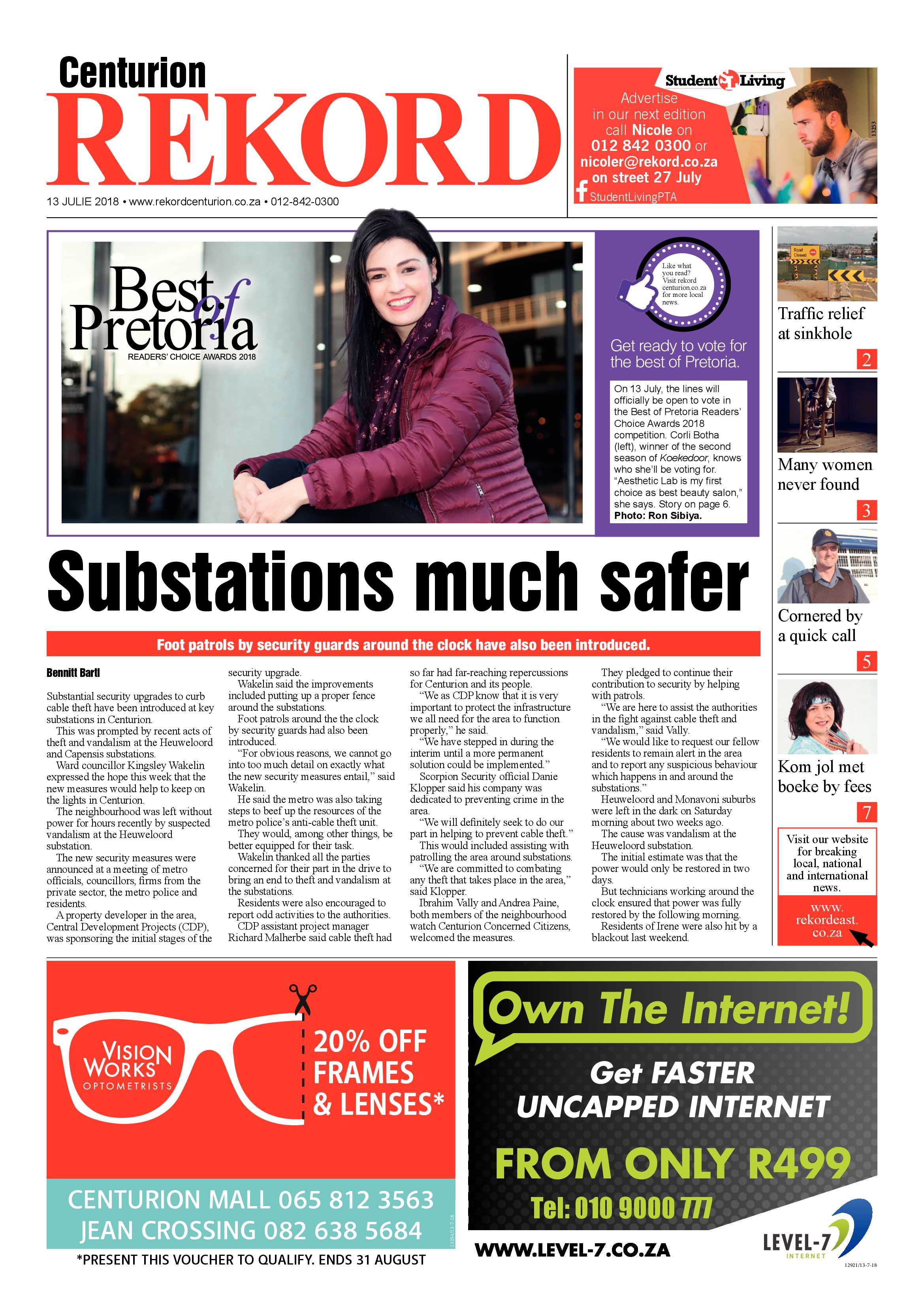 Rekord Centurion 13 July 2018 page 1
