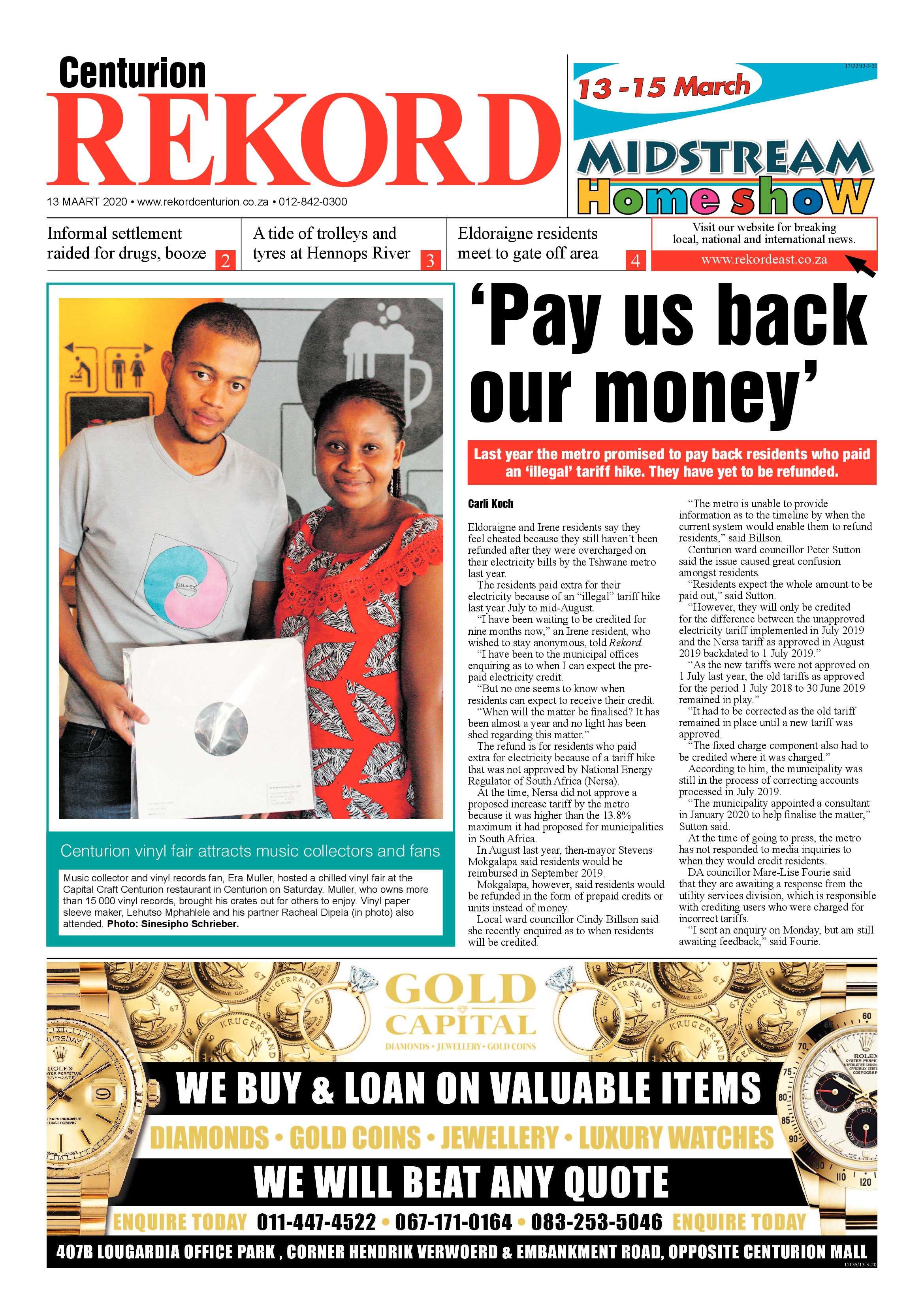 Rekord Centurion 13 March 2020 page 1