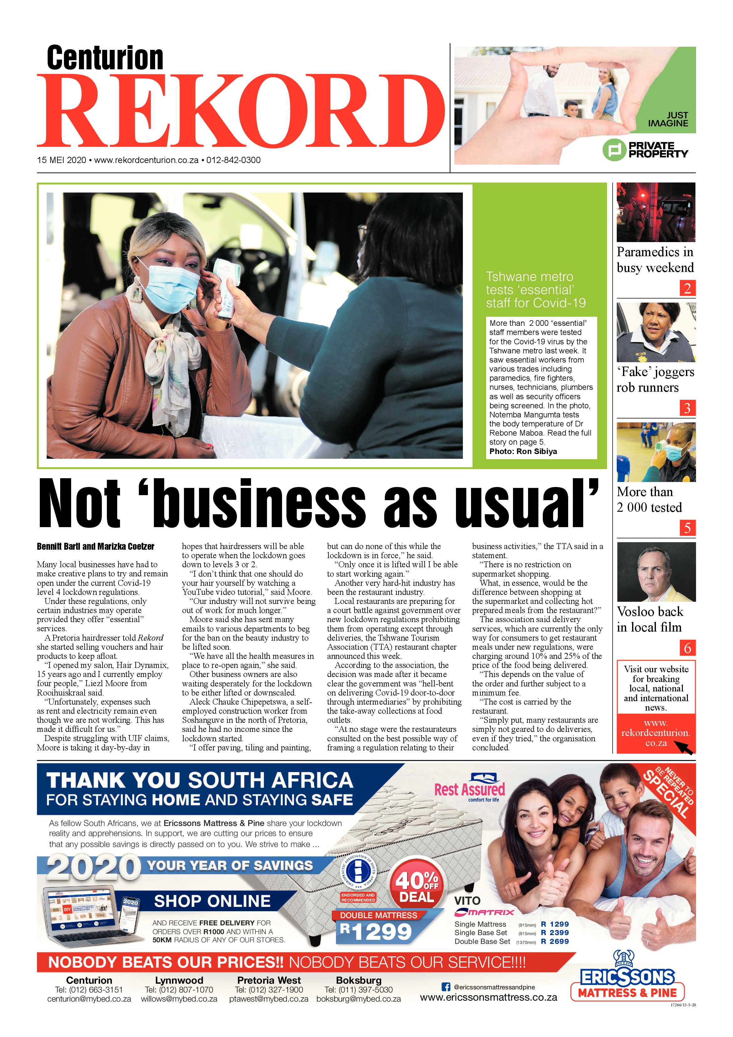 Rekord Centurion 15 May 2020 page 1
