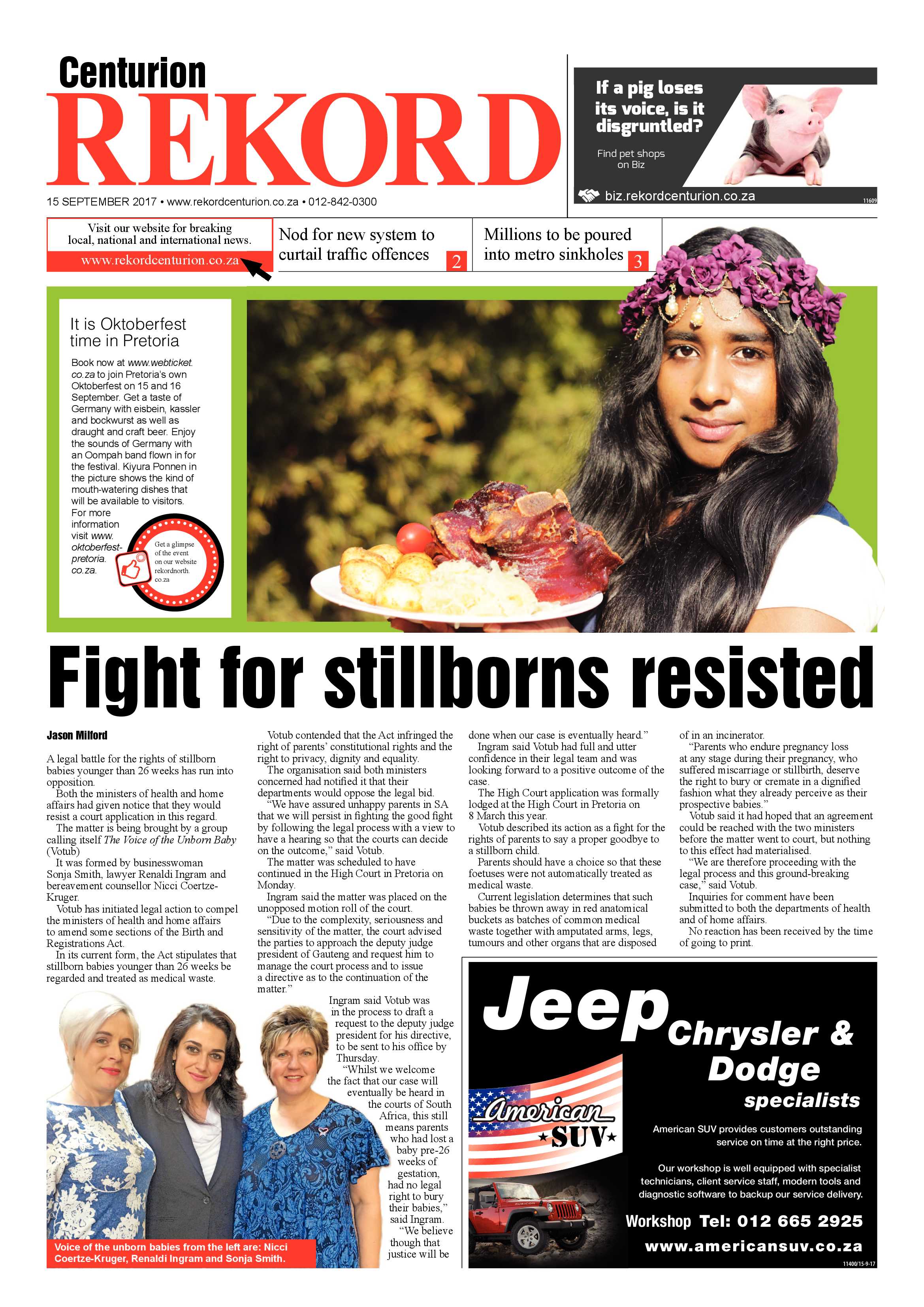 Rekord Centurion 15 September 2017 page 1