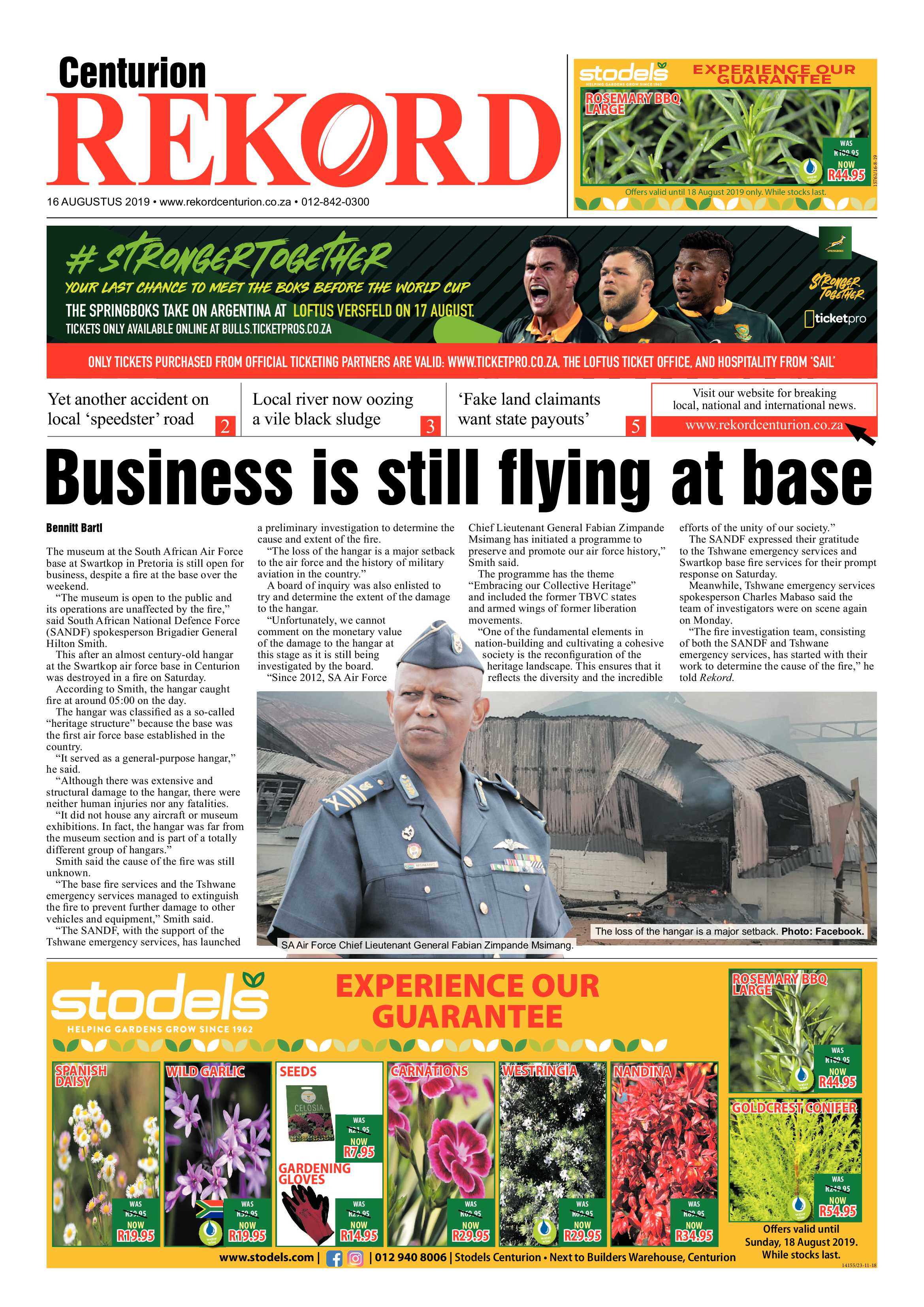 Rekord Centurion 16 August 2019 page 1