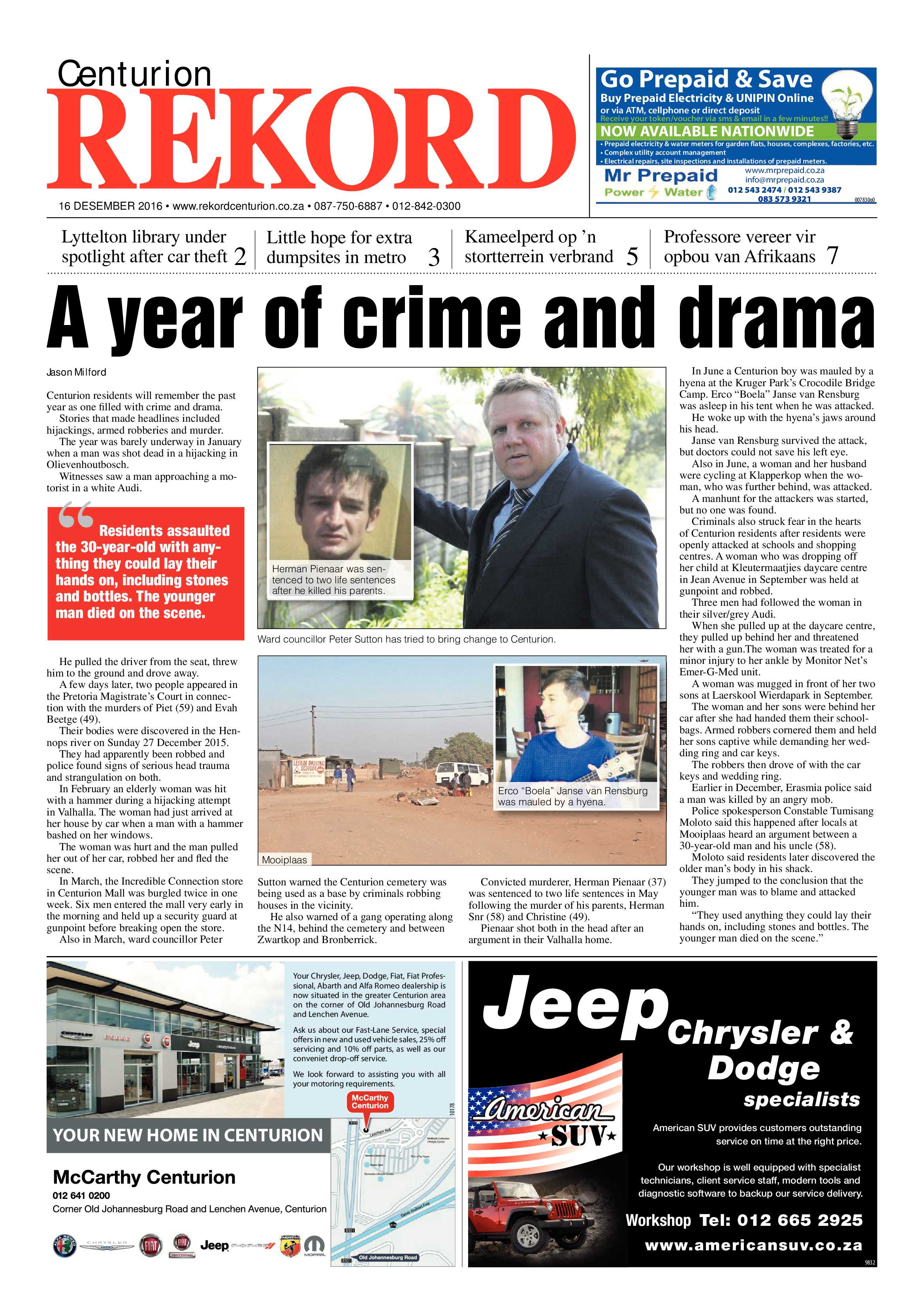 Rekord Centurion 16 December 2016 page 1