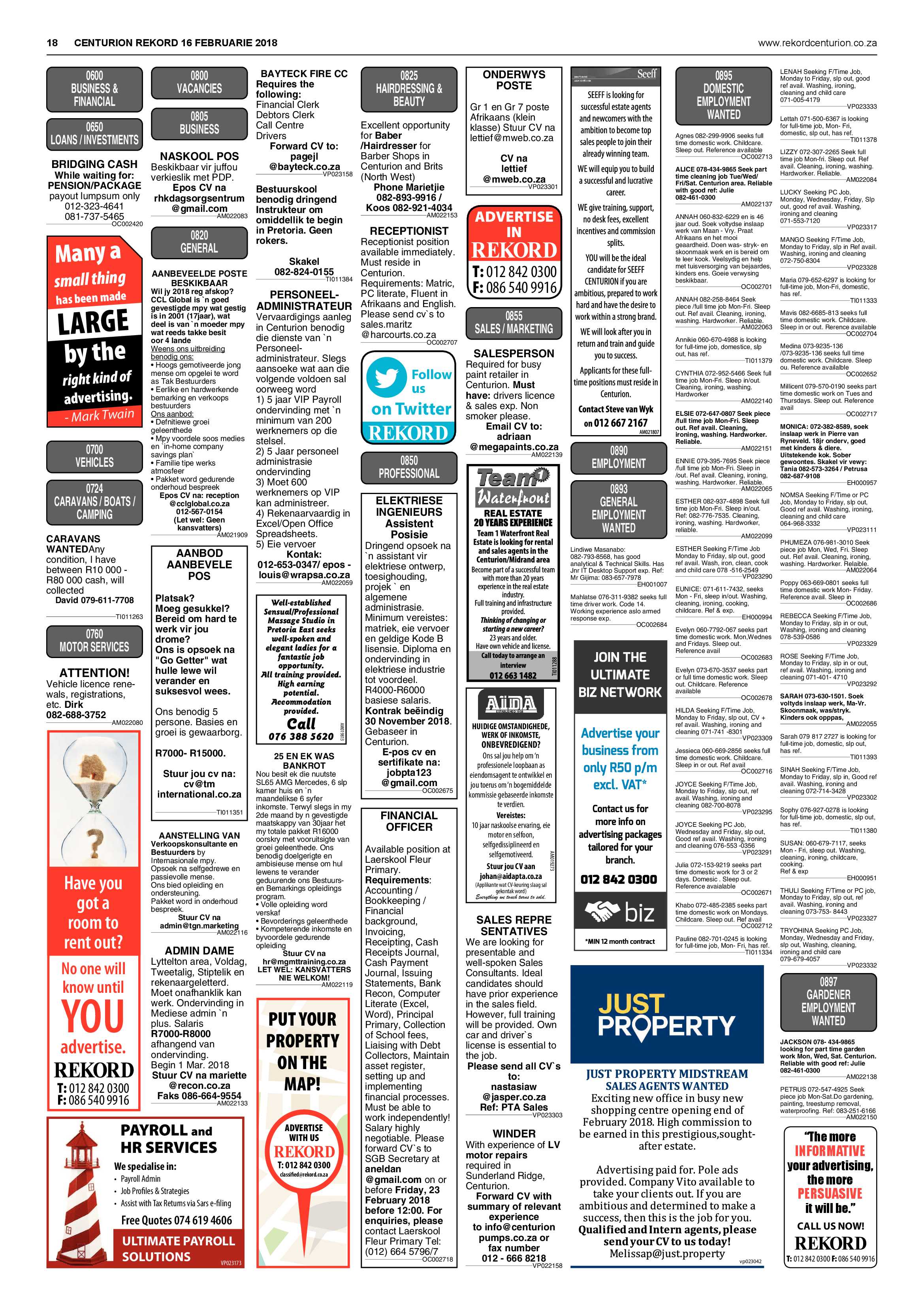 Rekord Centurion 16 February 2018 page 18
