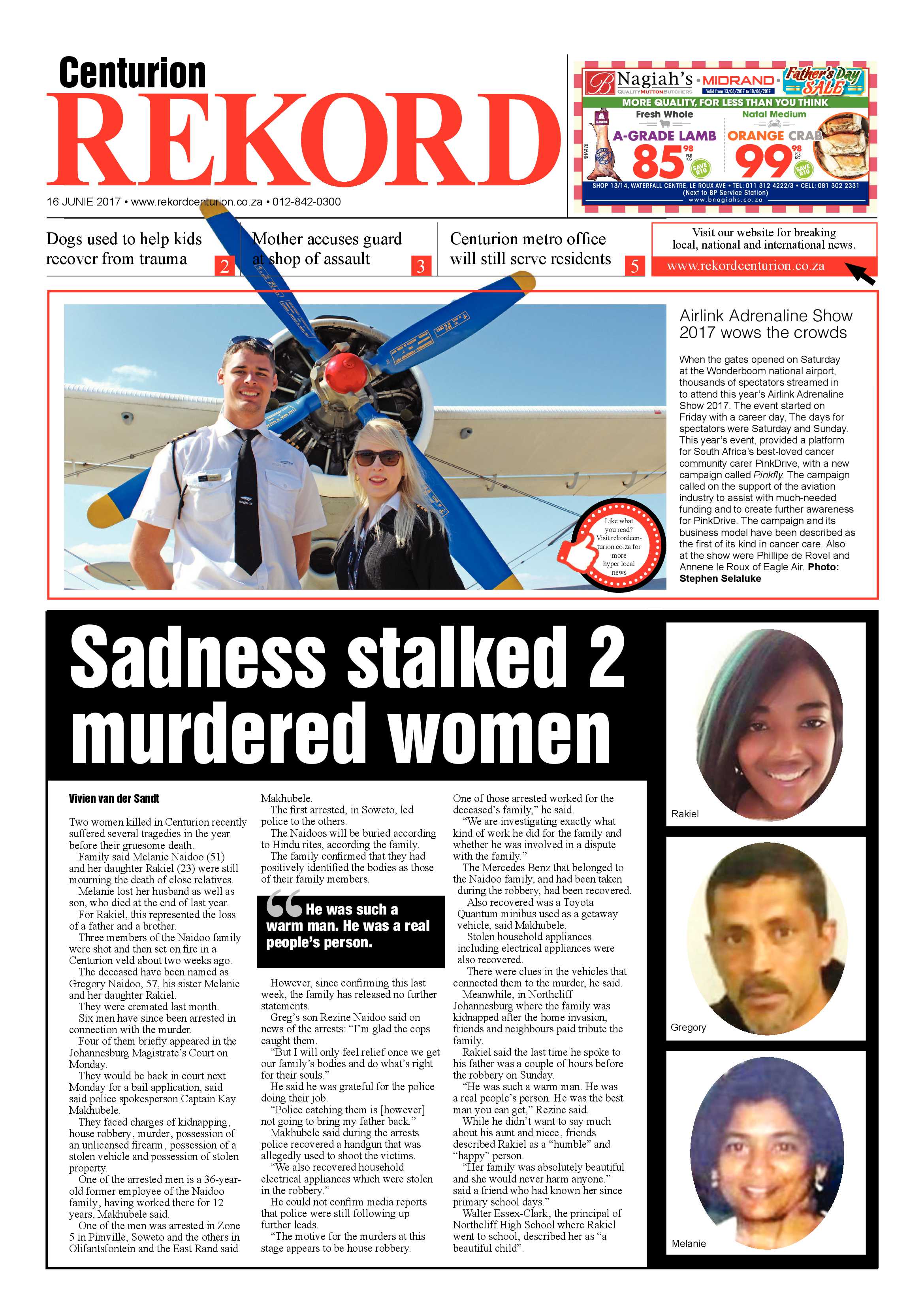 Rekord Centurion 16 June 2017 page 1