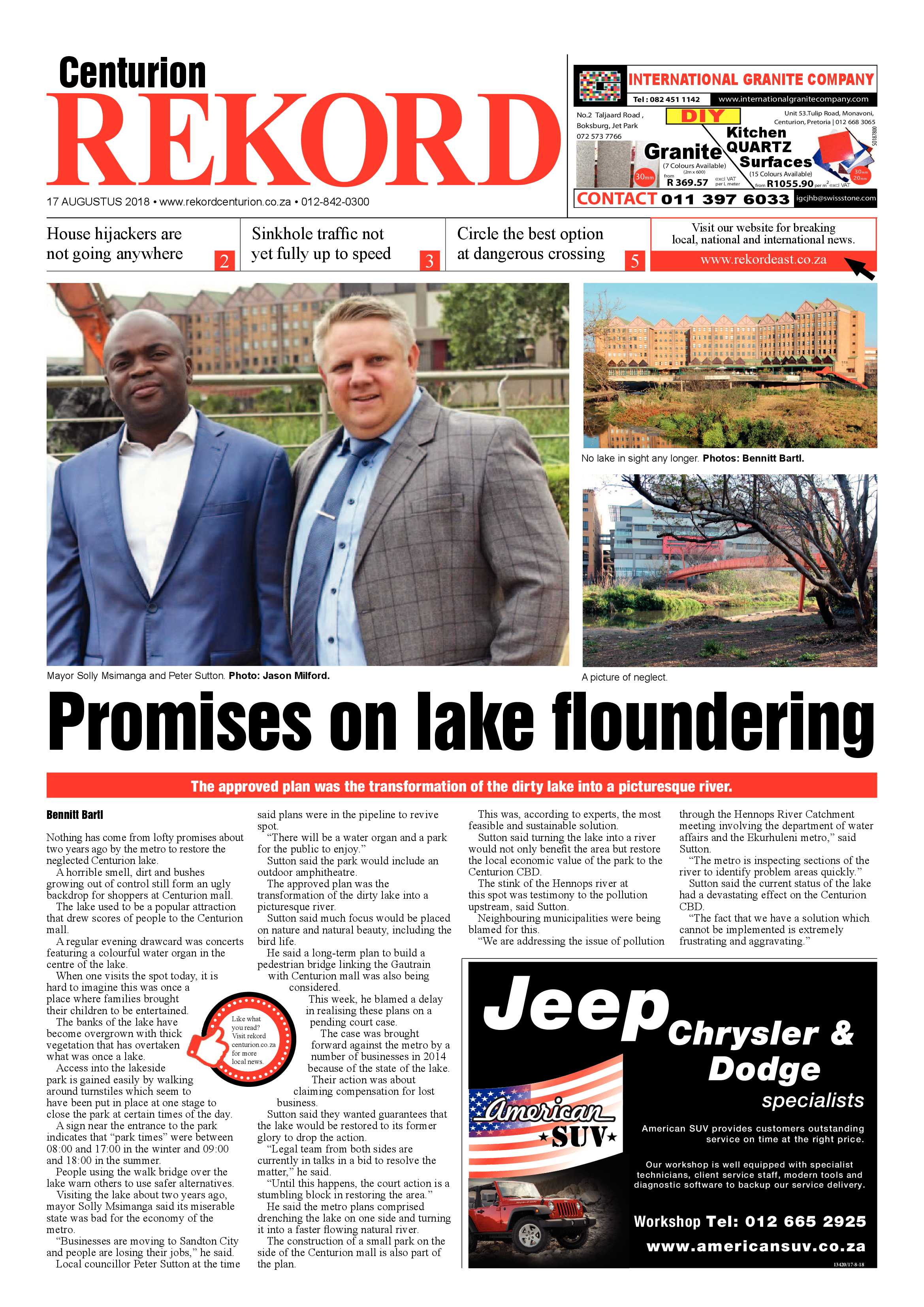 Rekord Centurion 17 August 2018 page 1