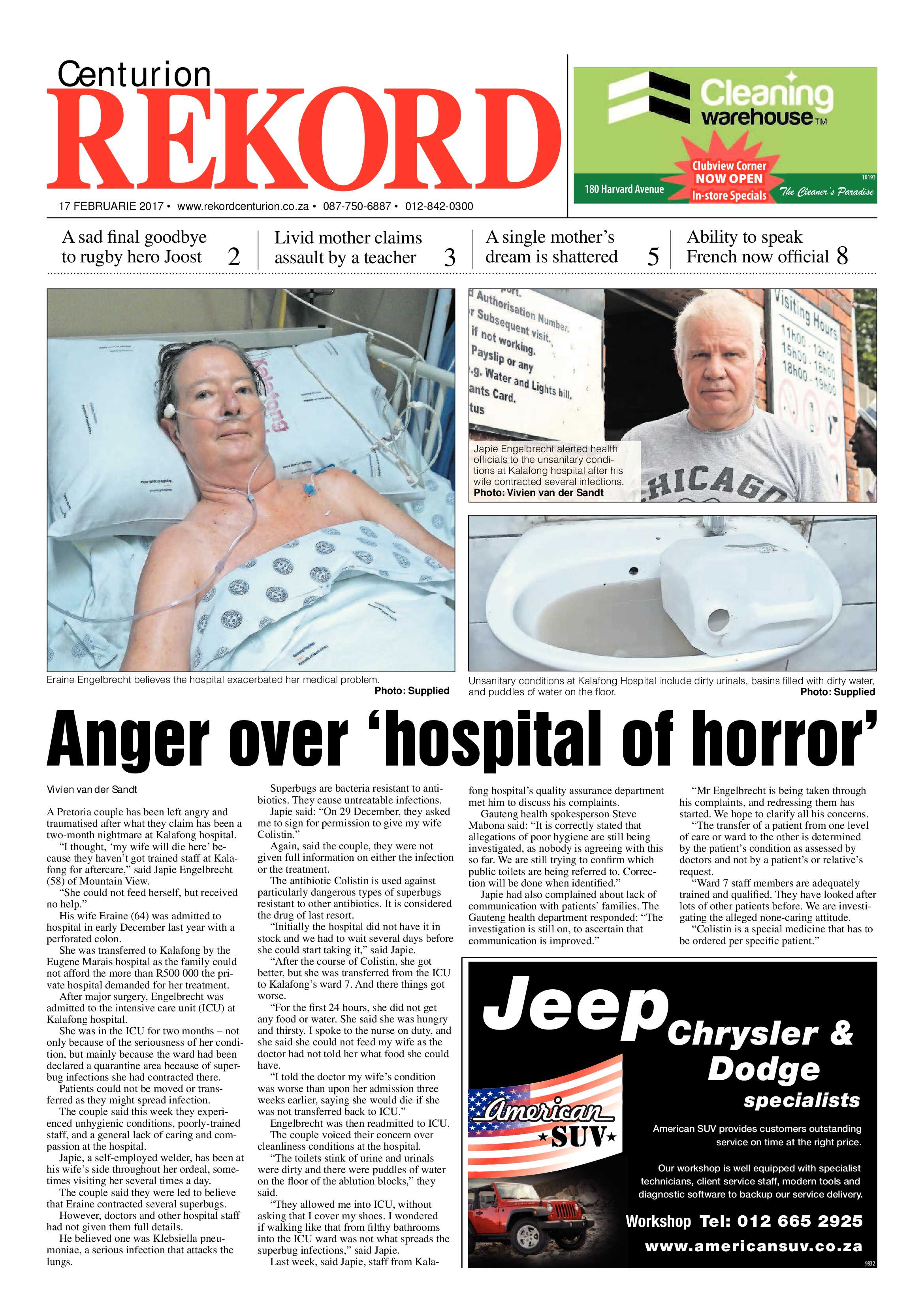 Rekord Centurion 17 February 2017 page 1