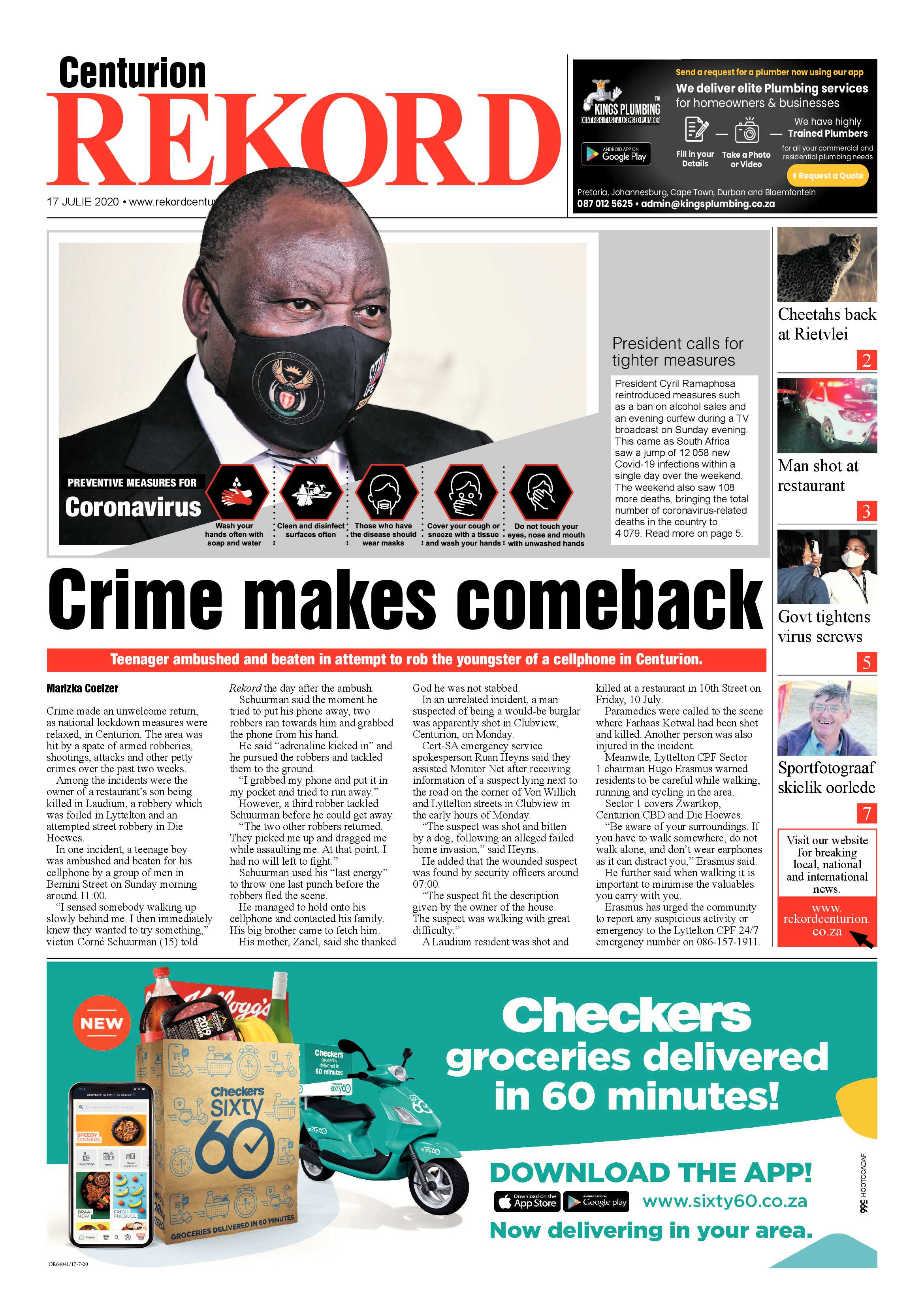 Rekord Centurion 17 July 2020 page 1