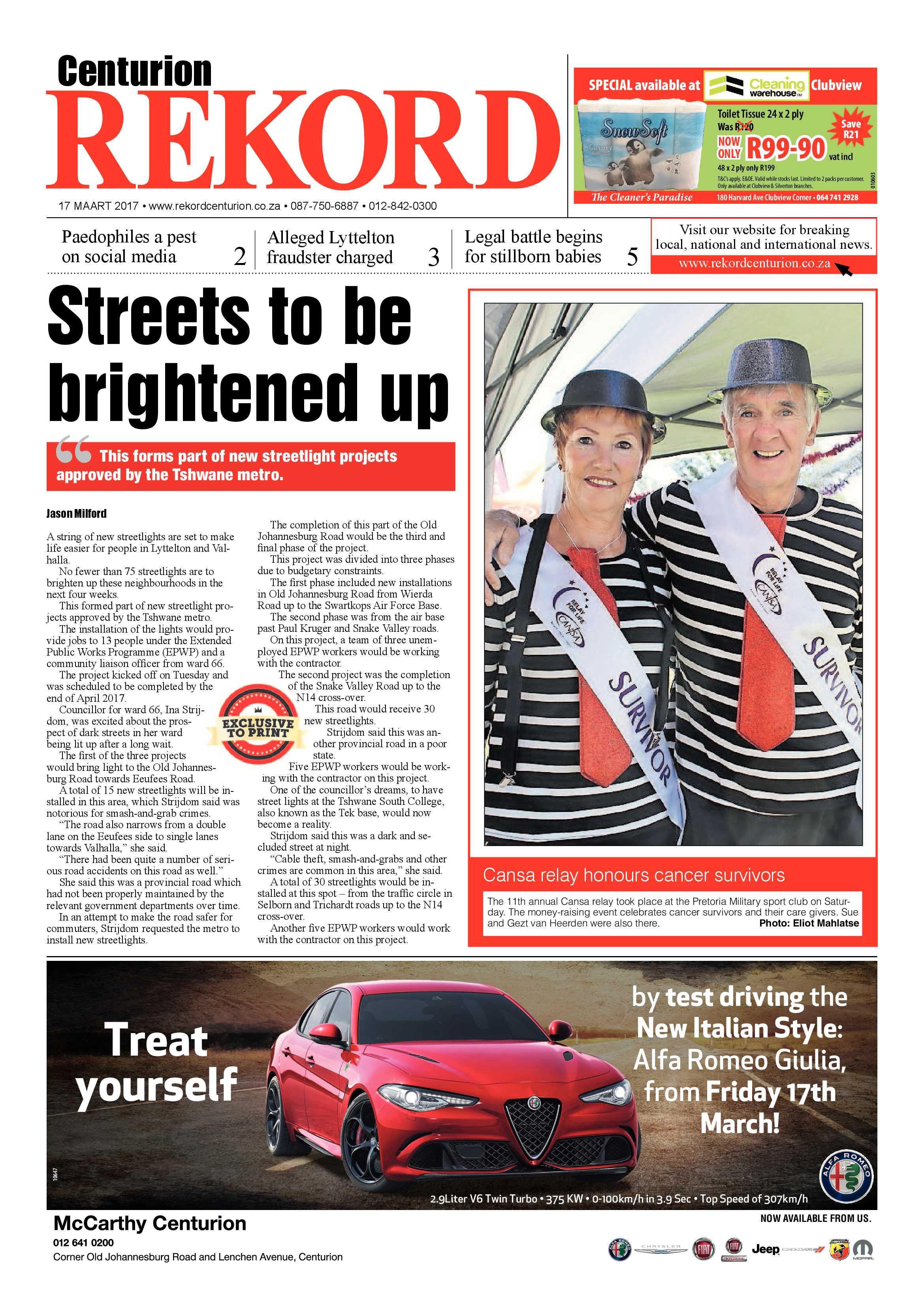 Rekord Centurion 17 March 2017 page 1