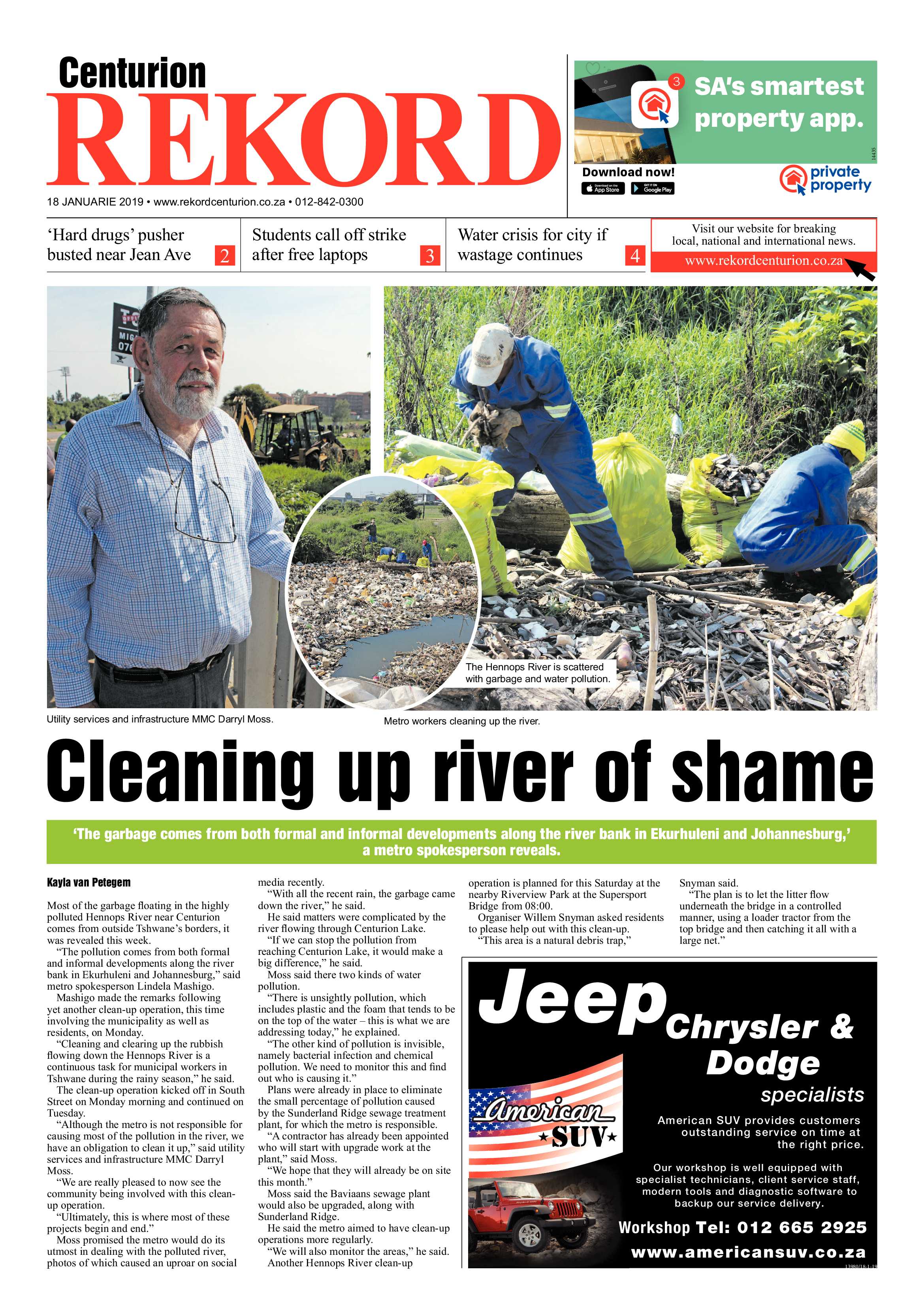 Rekord Centurion 18 January 2019 page 1
