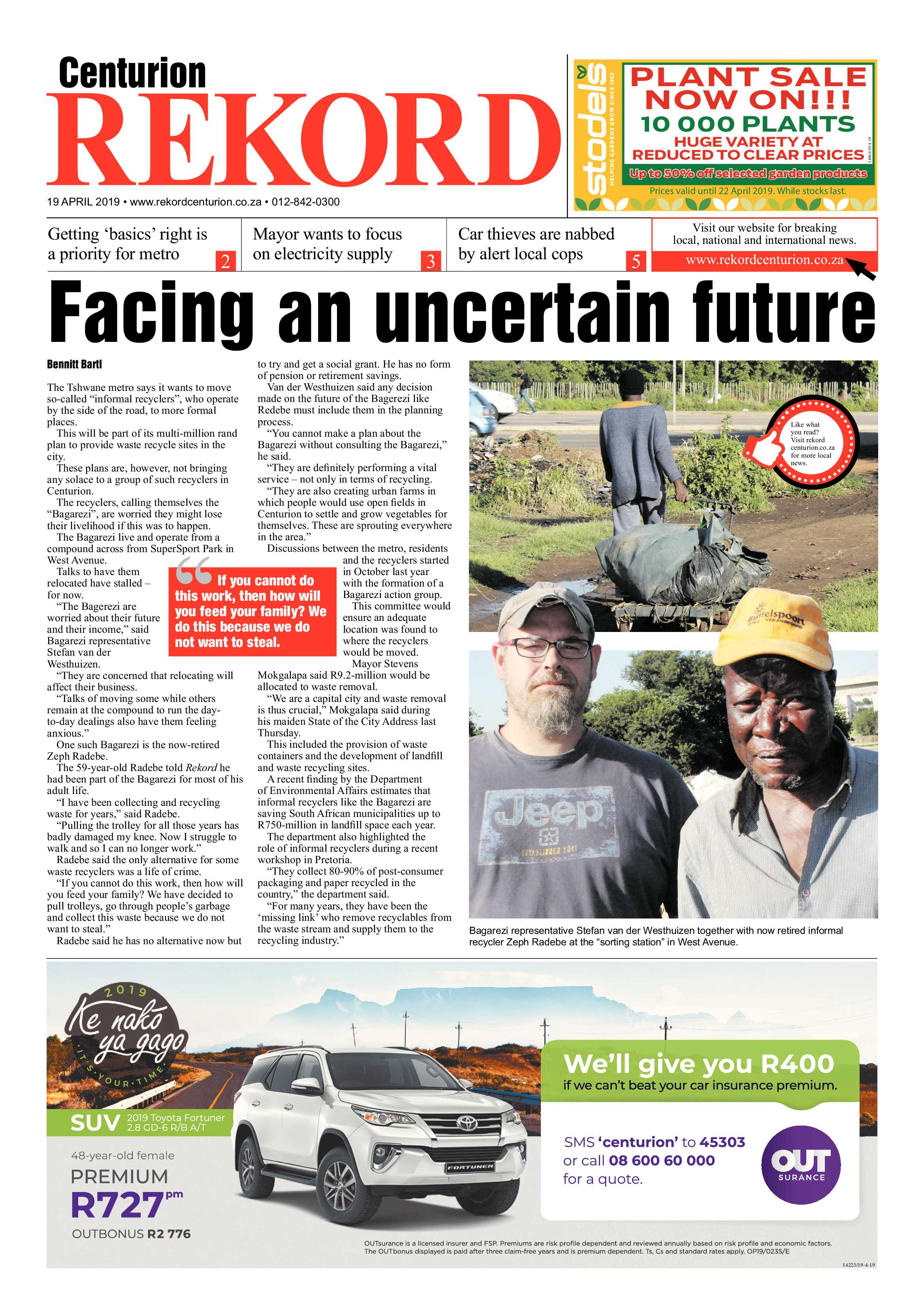 Rekord Centurion 19 April 2019 page 1