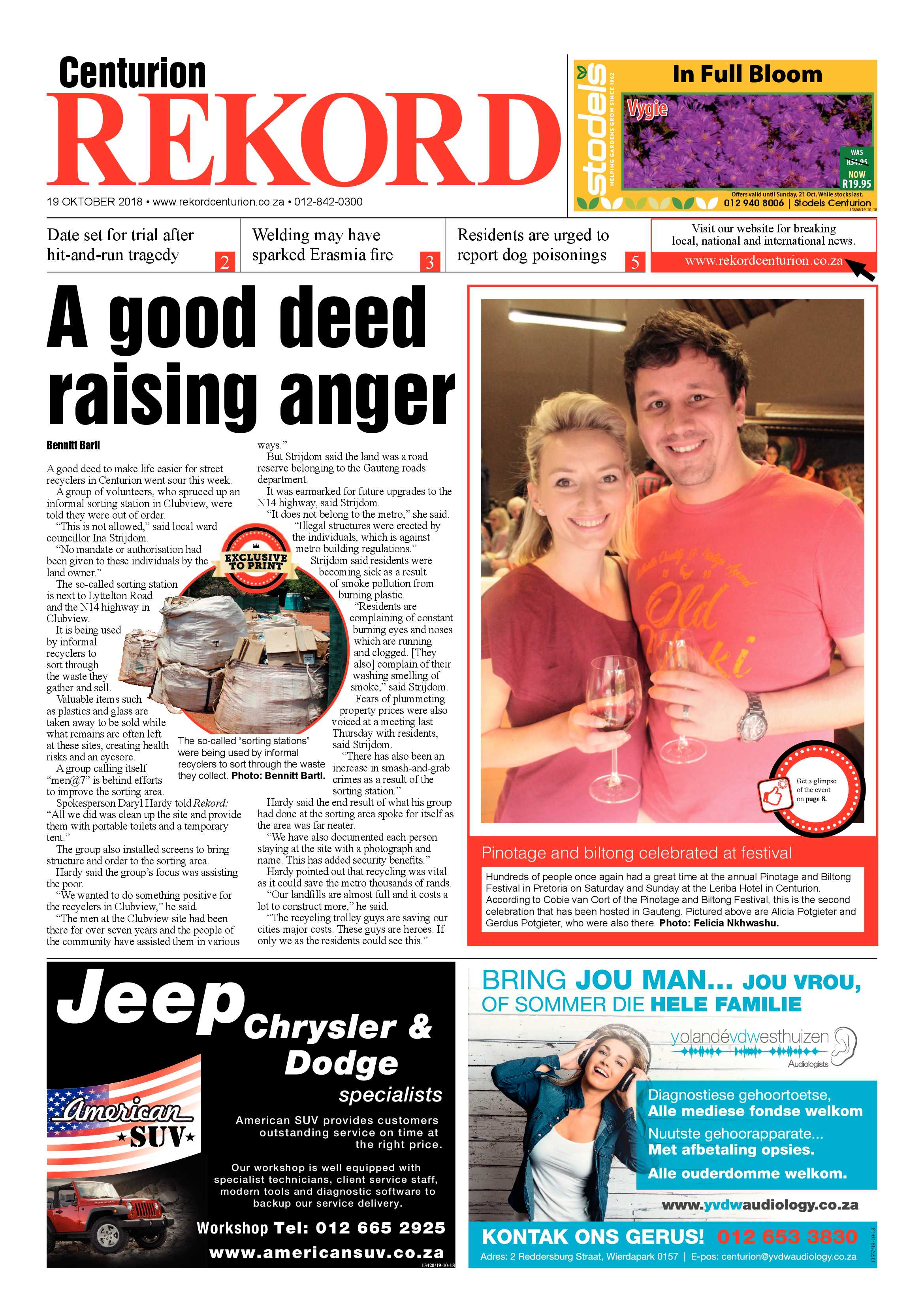 Rekord Centurion 19 October 2018 page 1