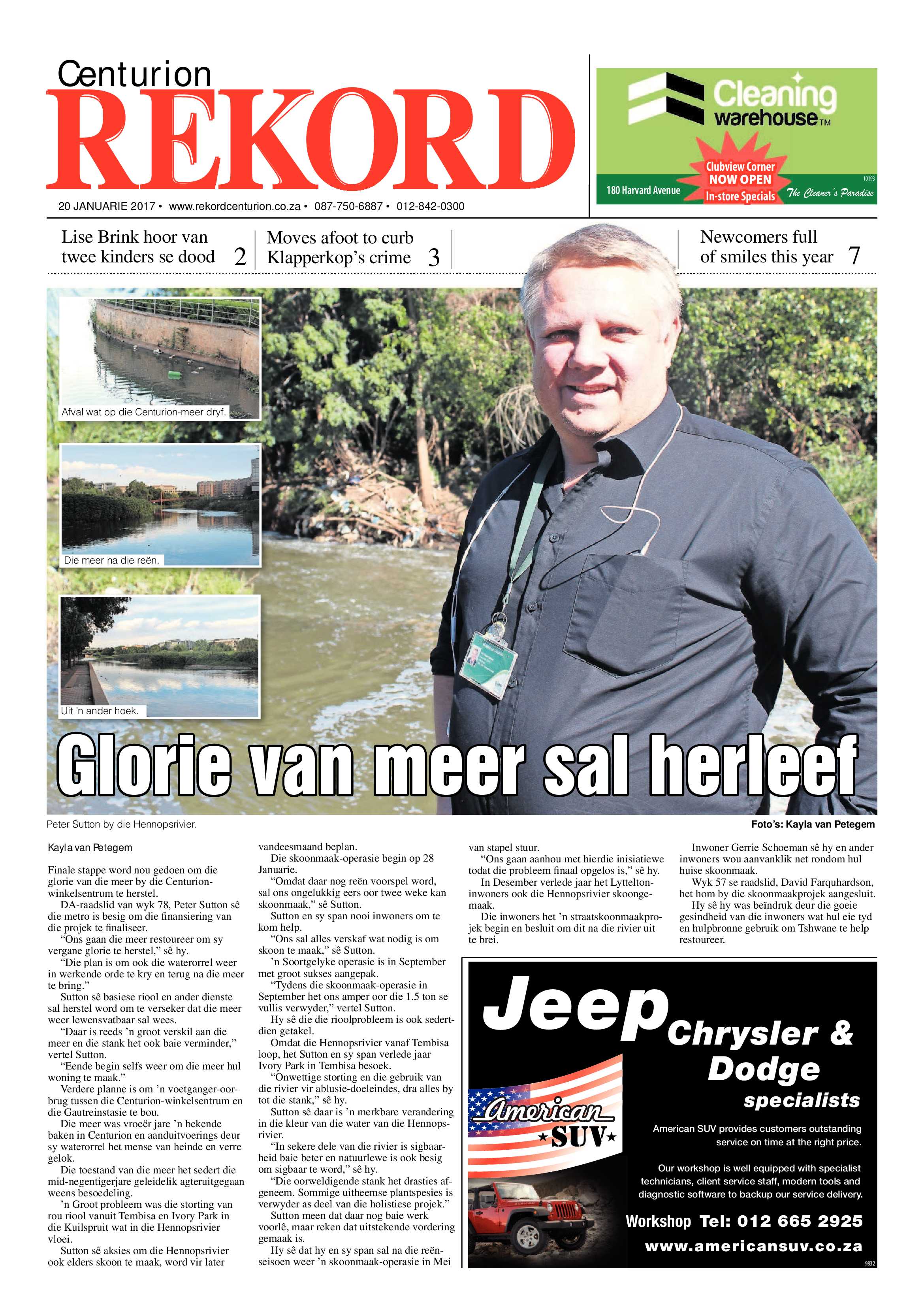 Rekord Centurion 20 January 2017 page 1
