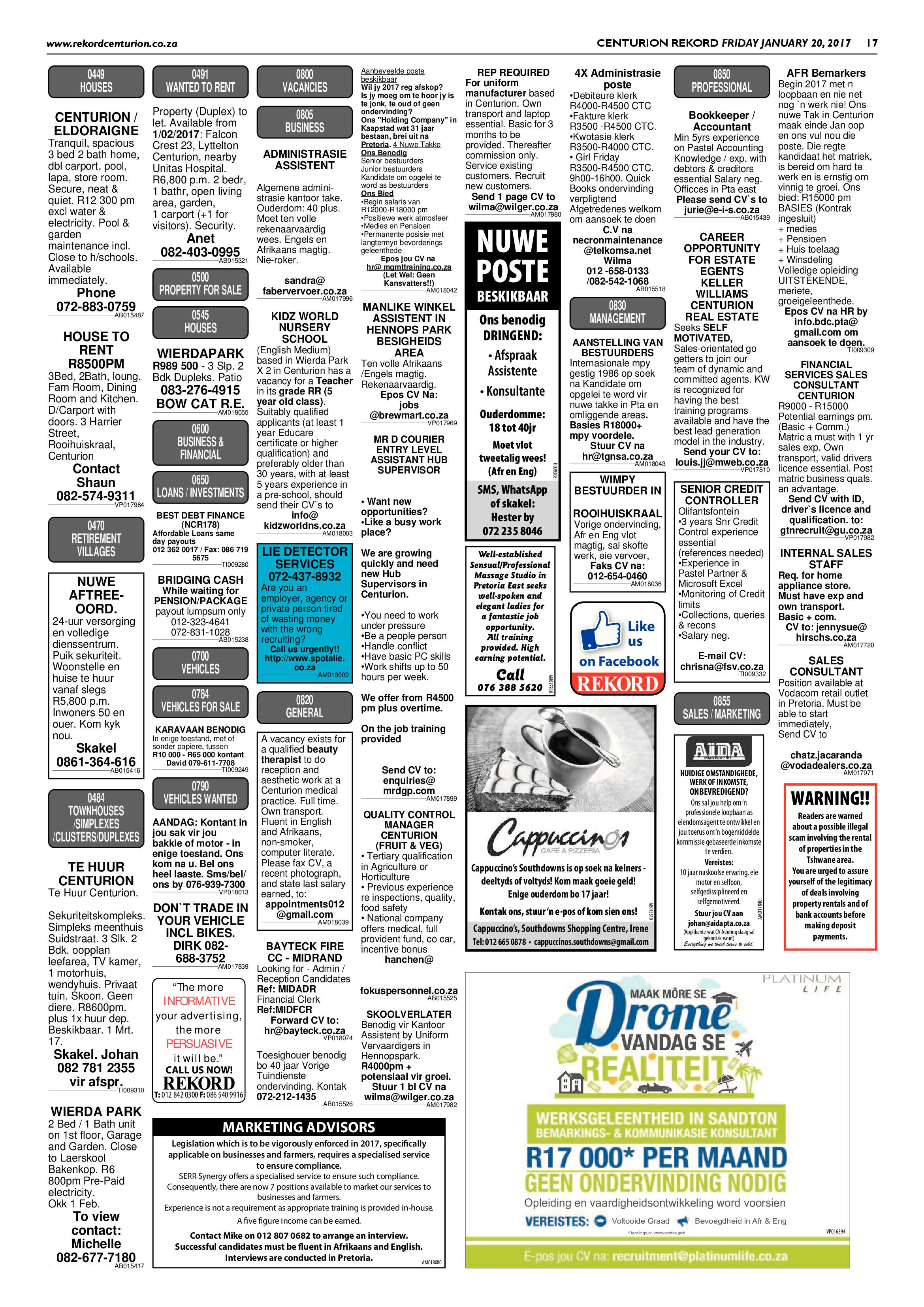 Rekord Centurion 20 January 2017 page 17