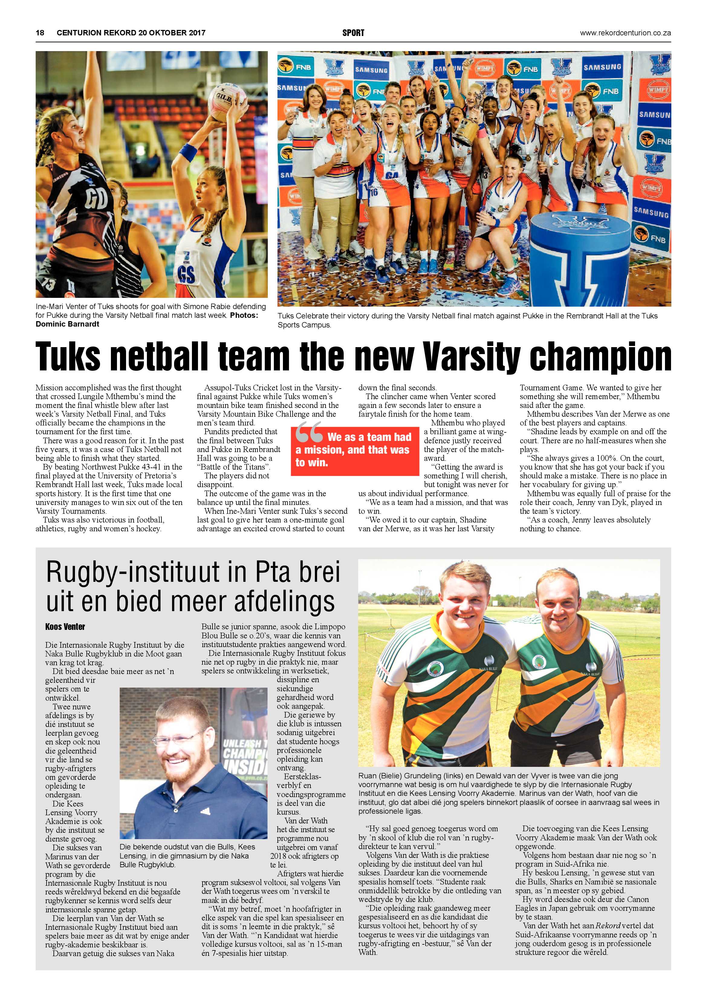Rekord Centurion 20 October 2017 page 18
