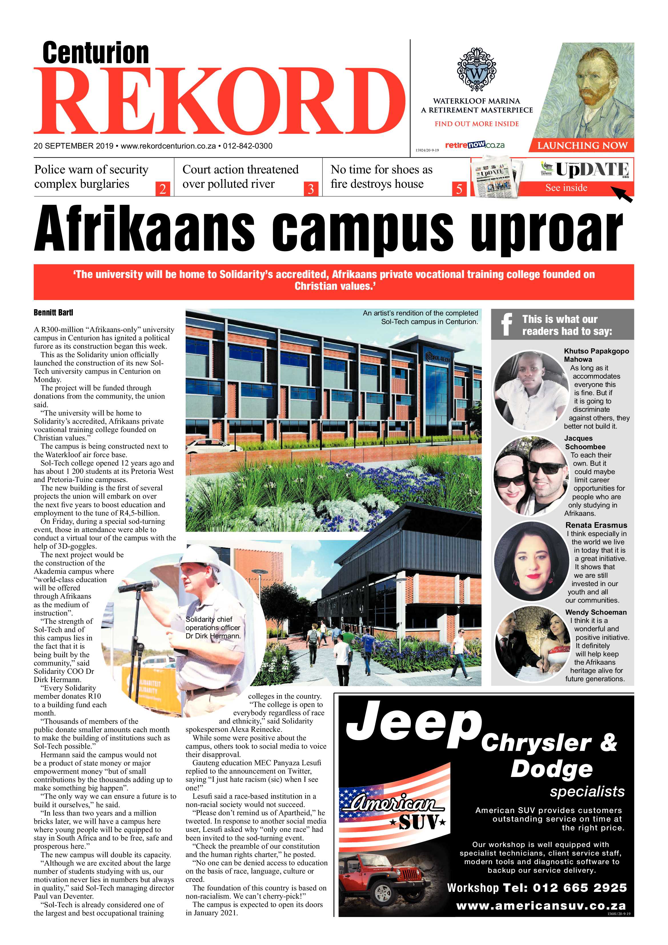Rekord Centurion 20 September 2019 page 1