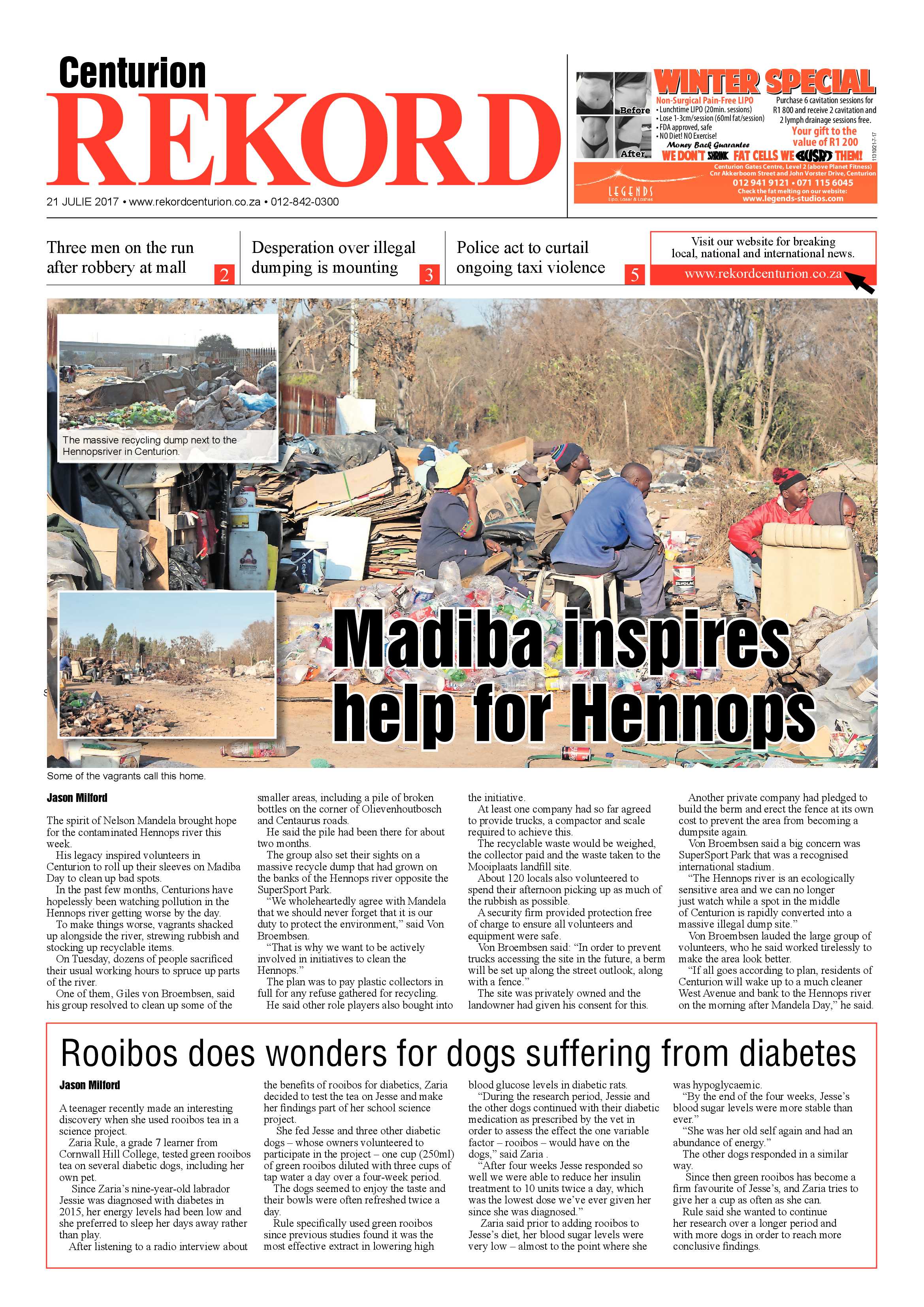 Rekord Centurion 21 July 2017 page 1
