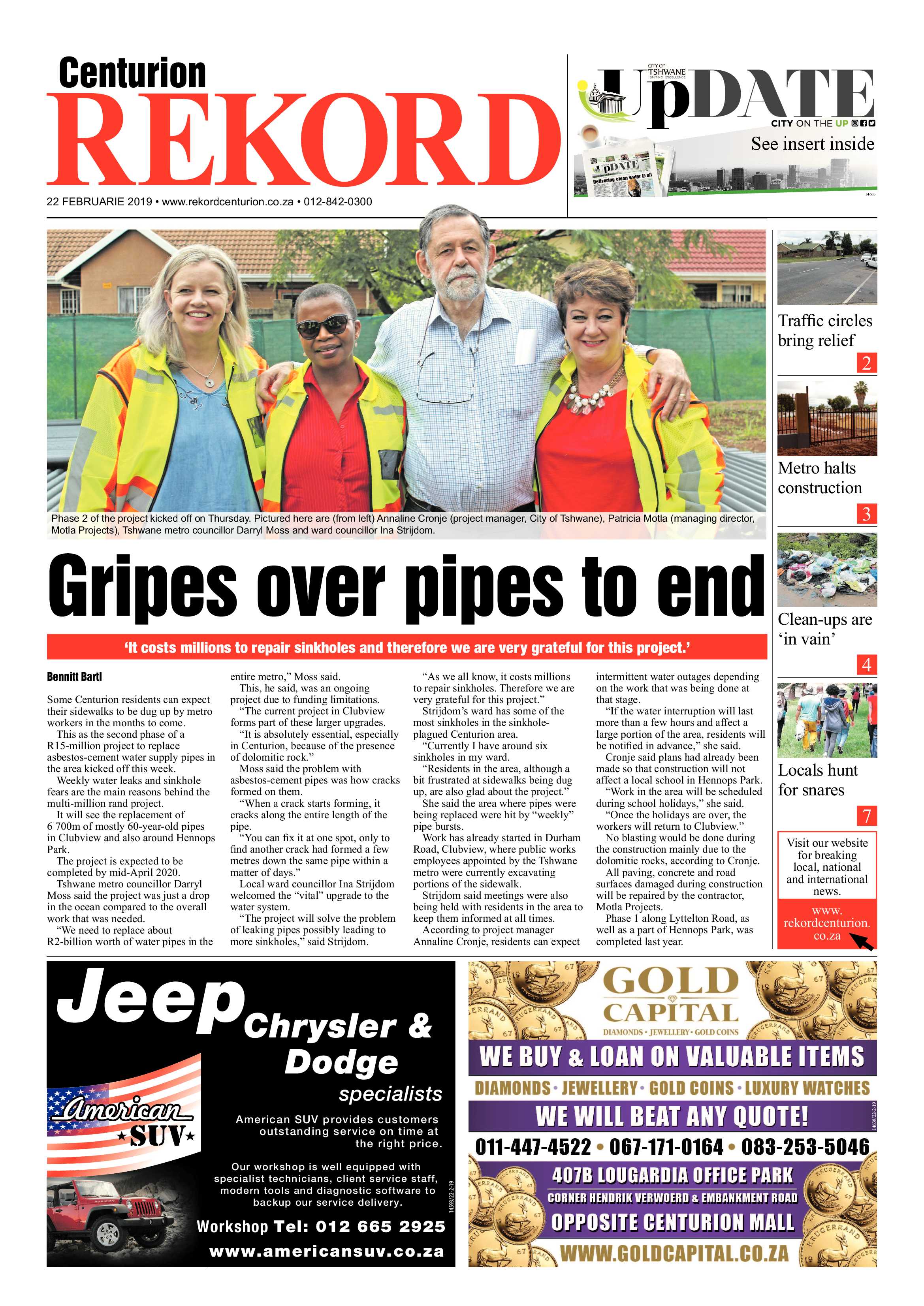 Rekord Centurion 22 February 2019 page 1
