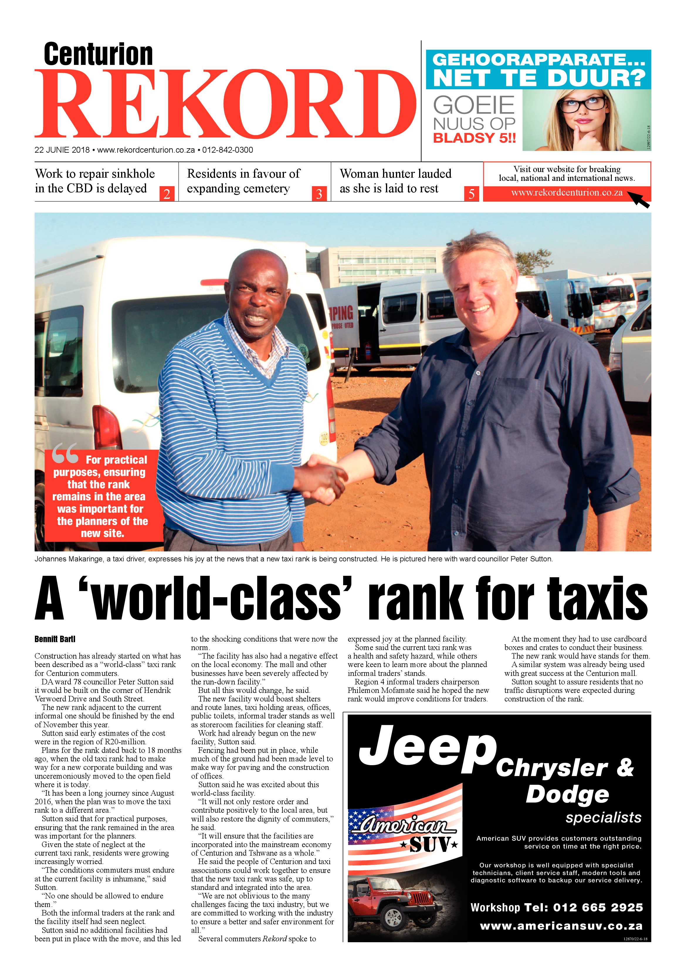 Rekord Centurion 22 June 2018 page 1