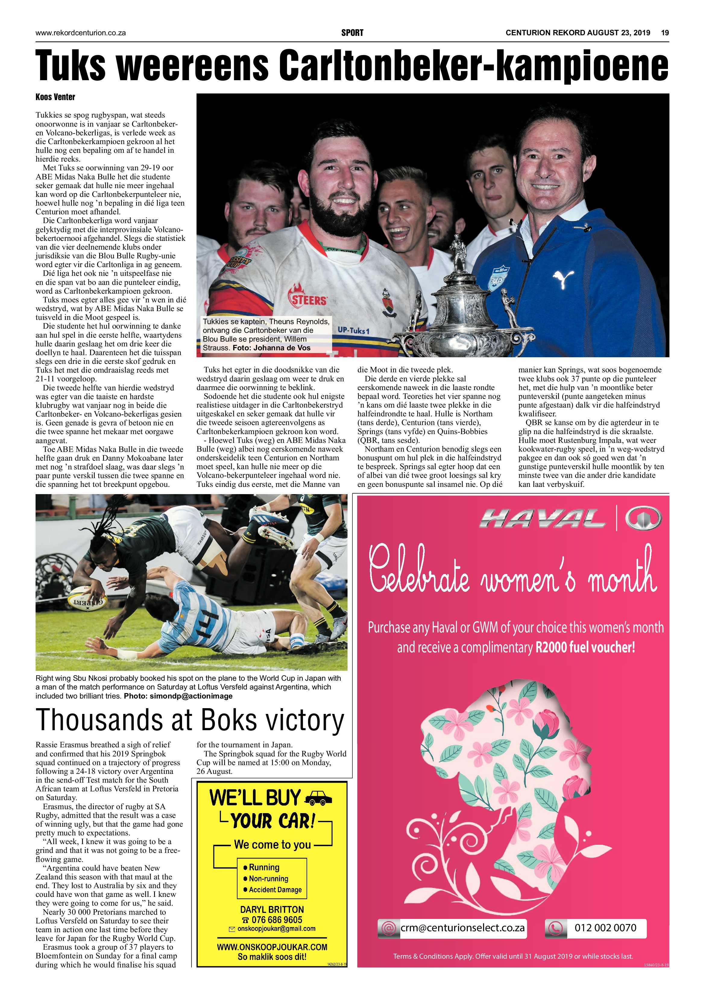 Rekord Centurion 23 August 2019 page 19