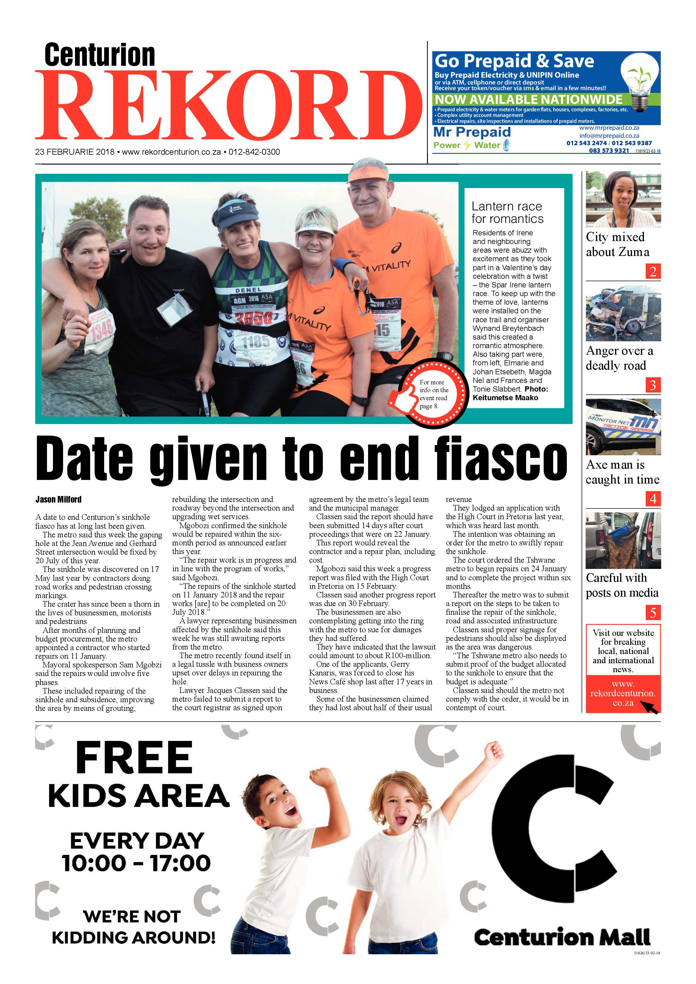 Rekord Centurion 23 February 2018 page 1