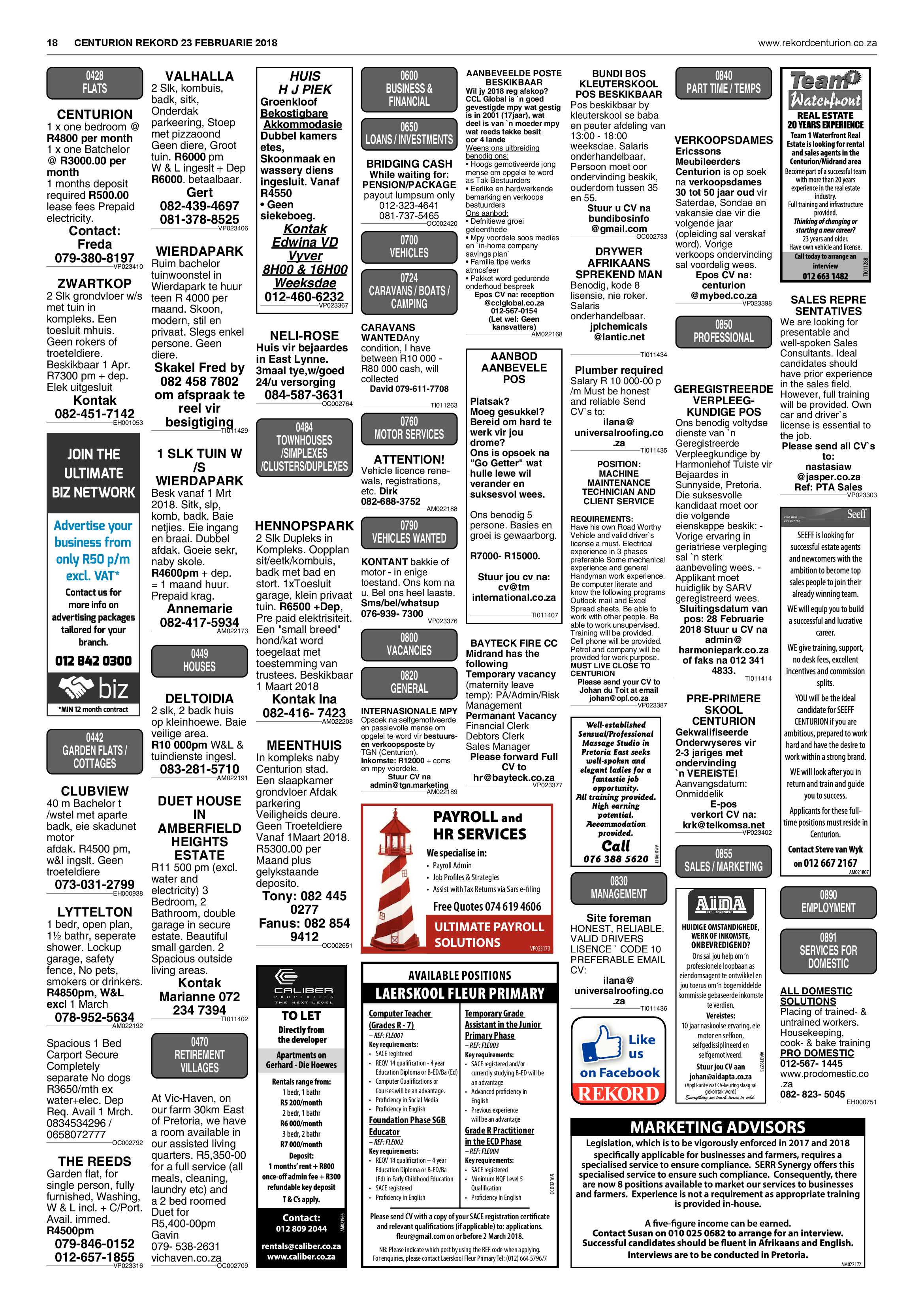 Rekord Centurion 23 February 2018 page 18