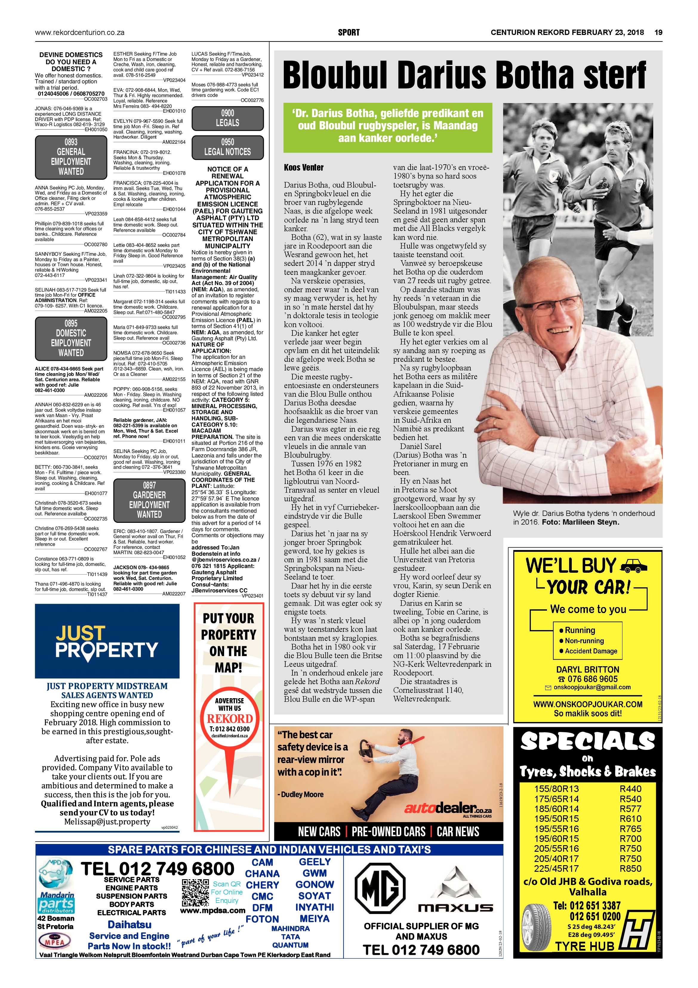 Rekord Centurion 23 February 2018 page 19