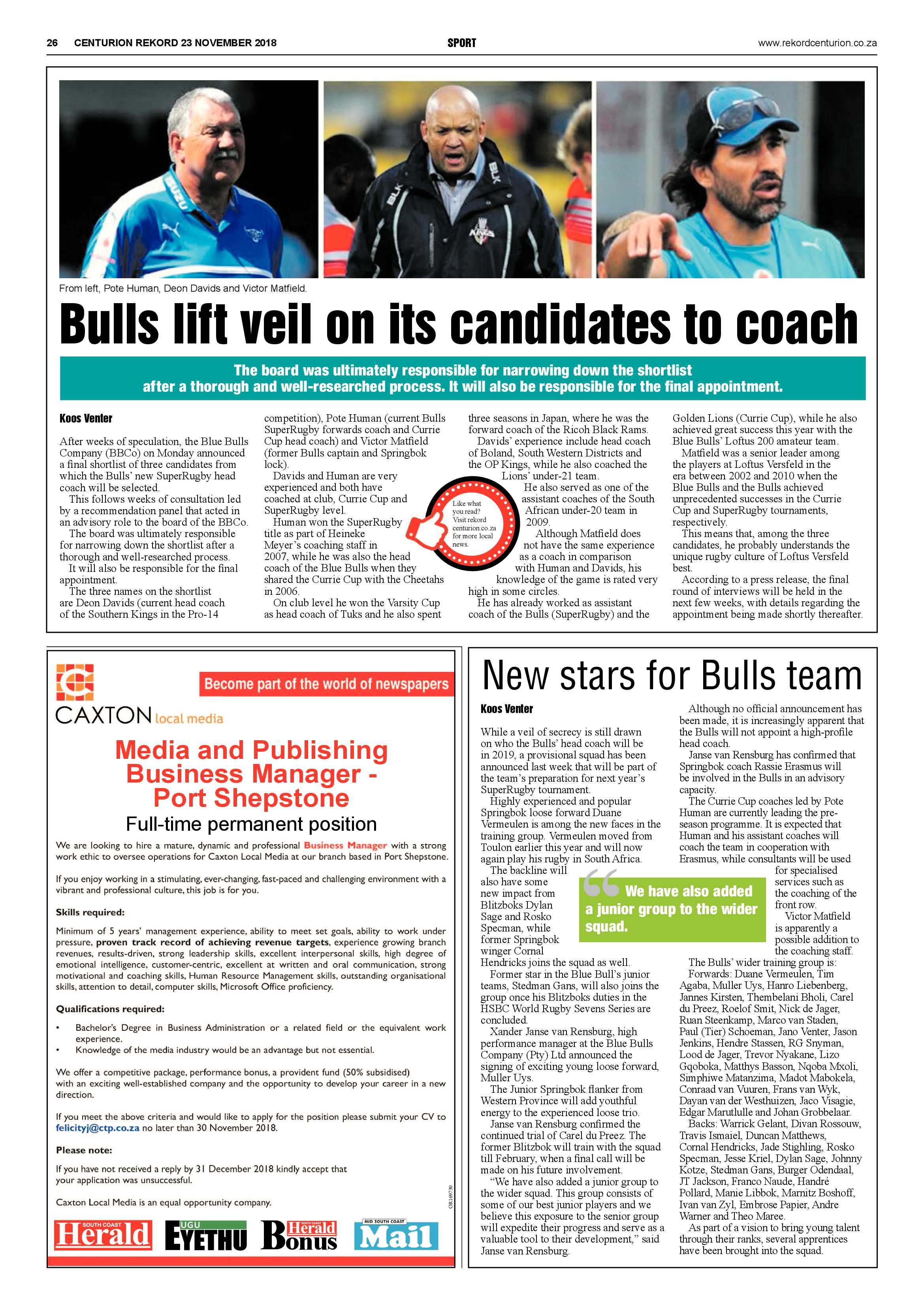 Rekord Centurion 23 November 2018 page 26