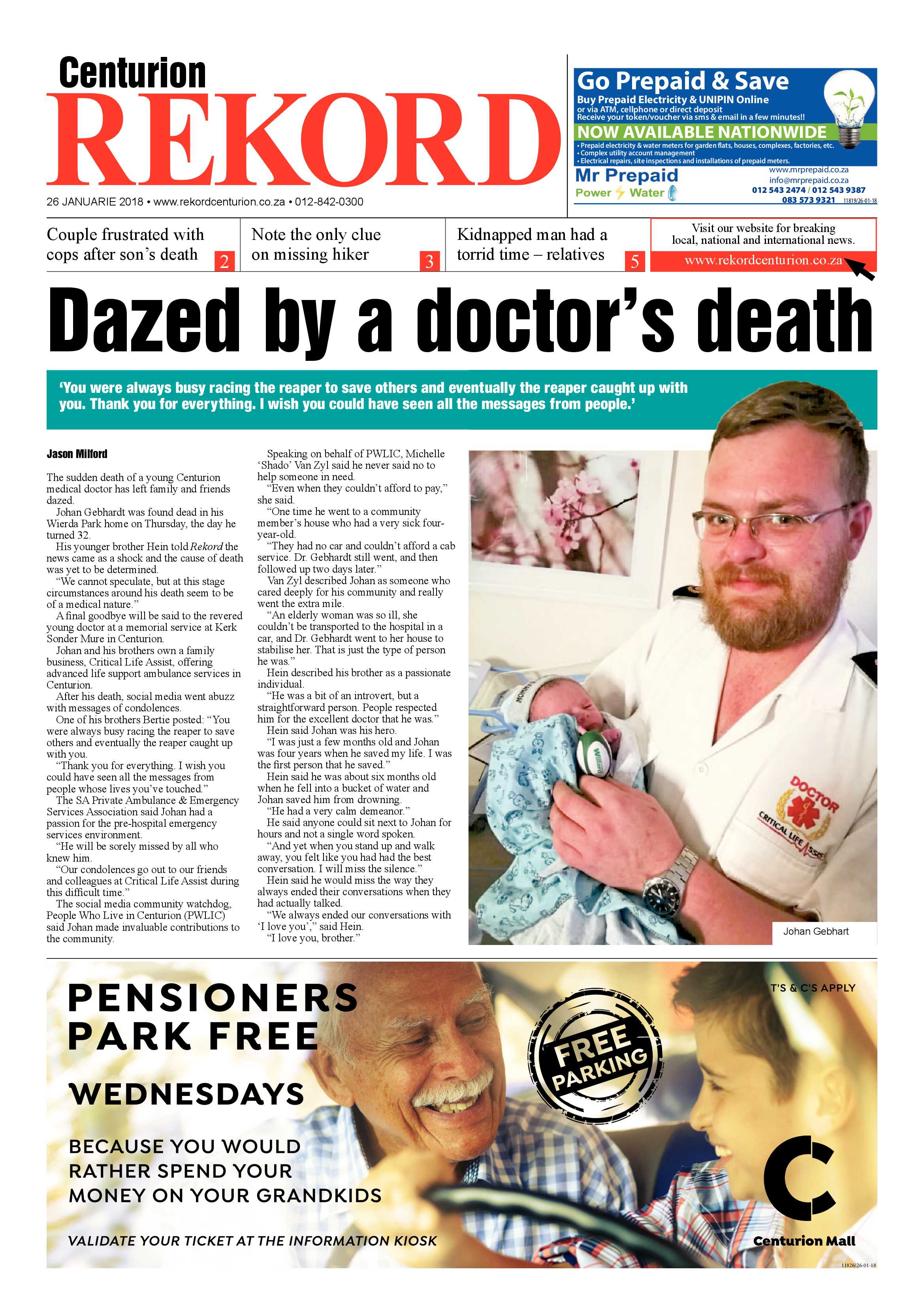 Rekord Centurion 26 January 2018 page 1