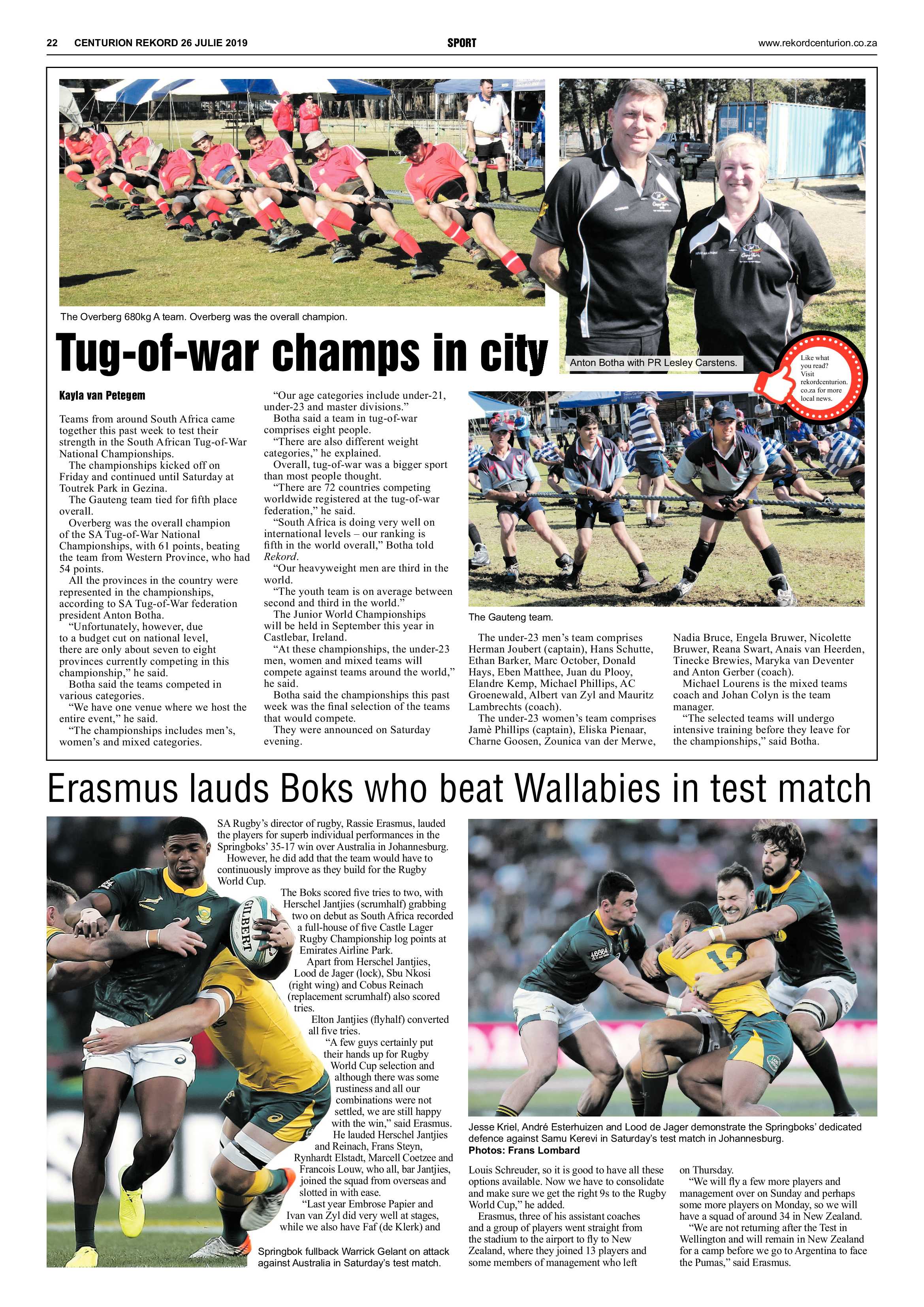 Rekord Centurion 26 July 2019 page 22
