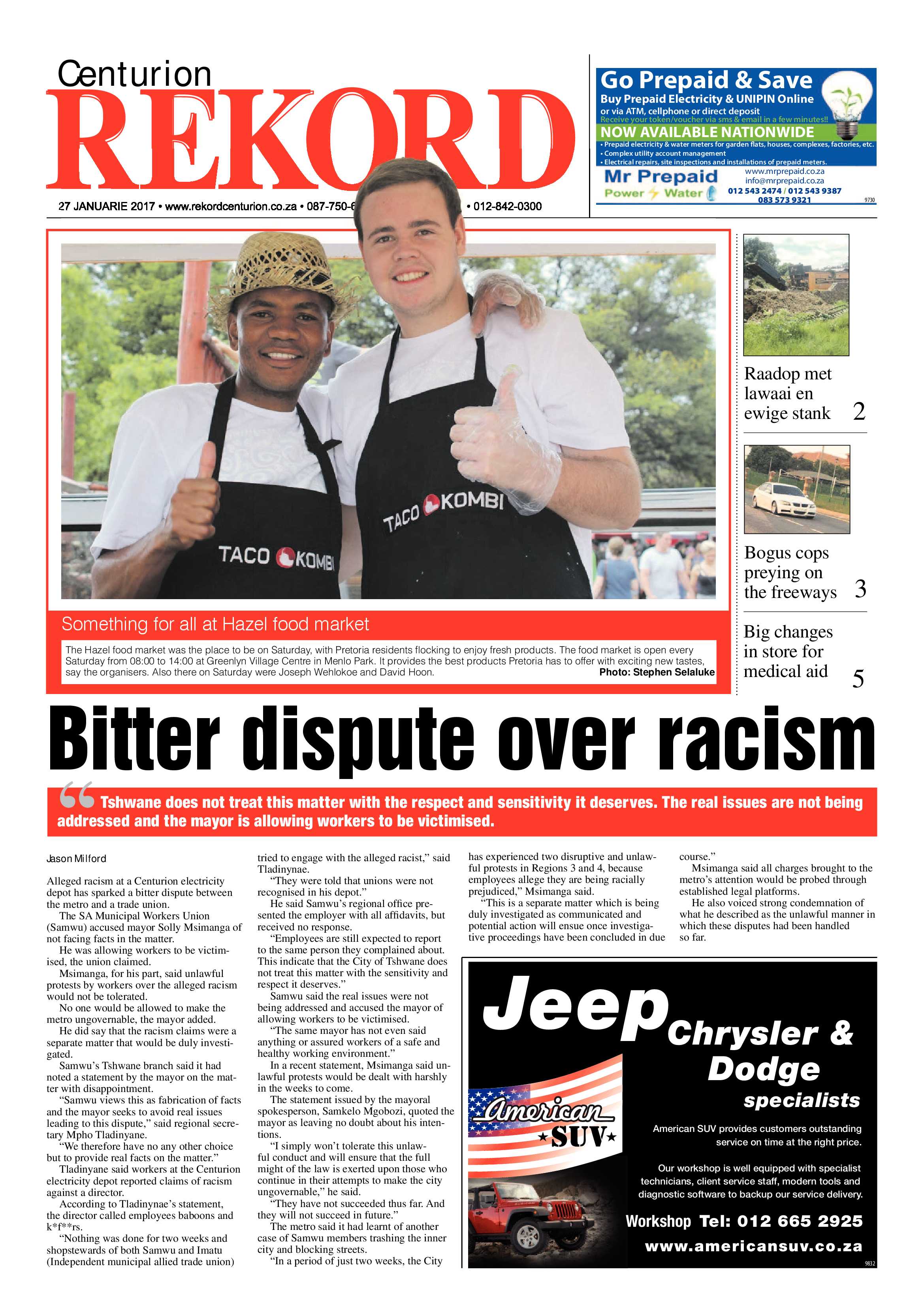 Rekord Centurion 27 January 2017 page 1