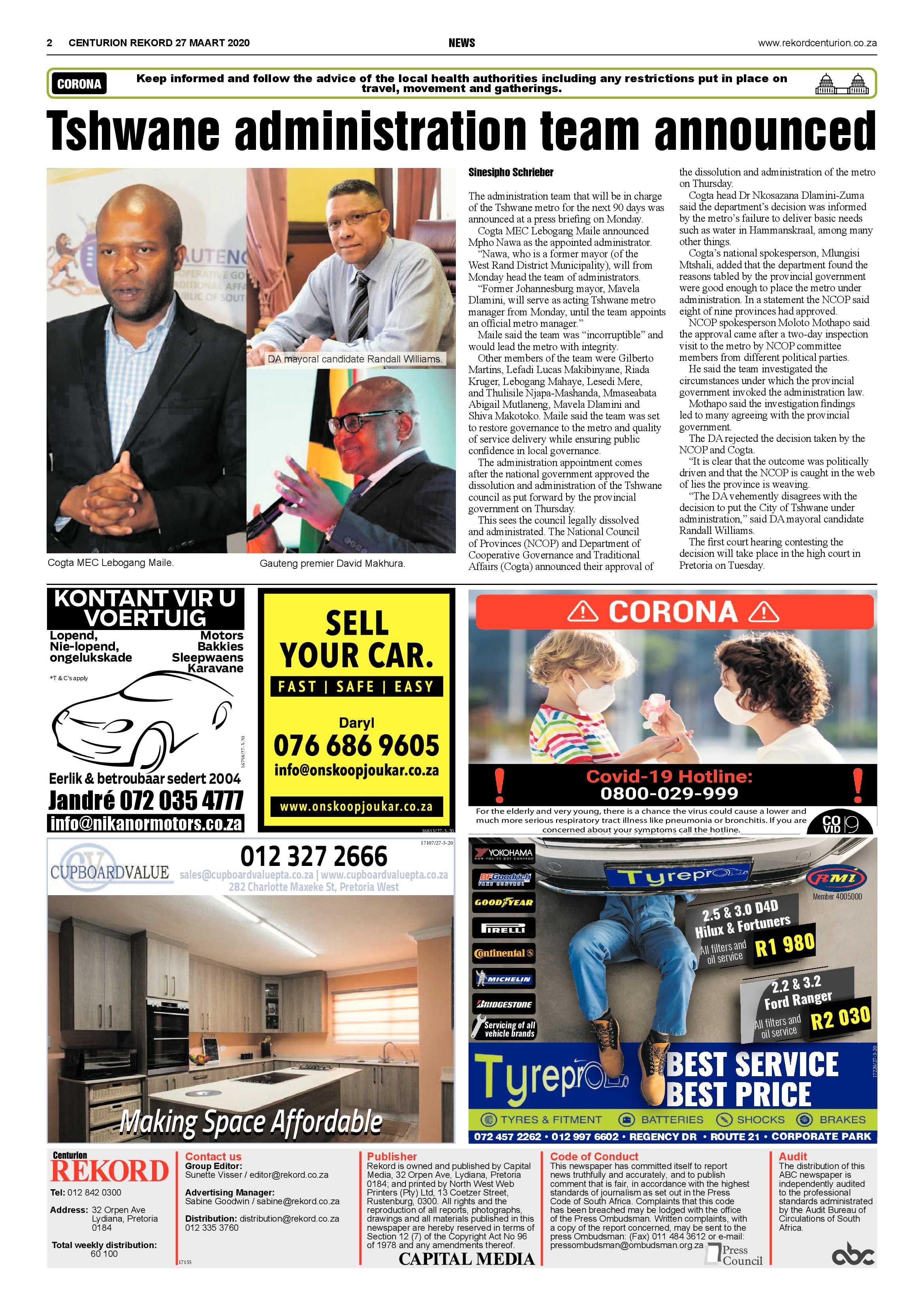 Rekord Centurion 27 March 2020 page 2