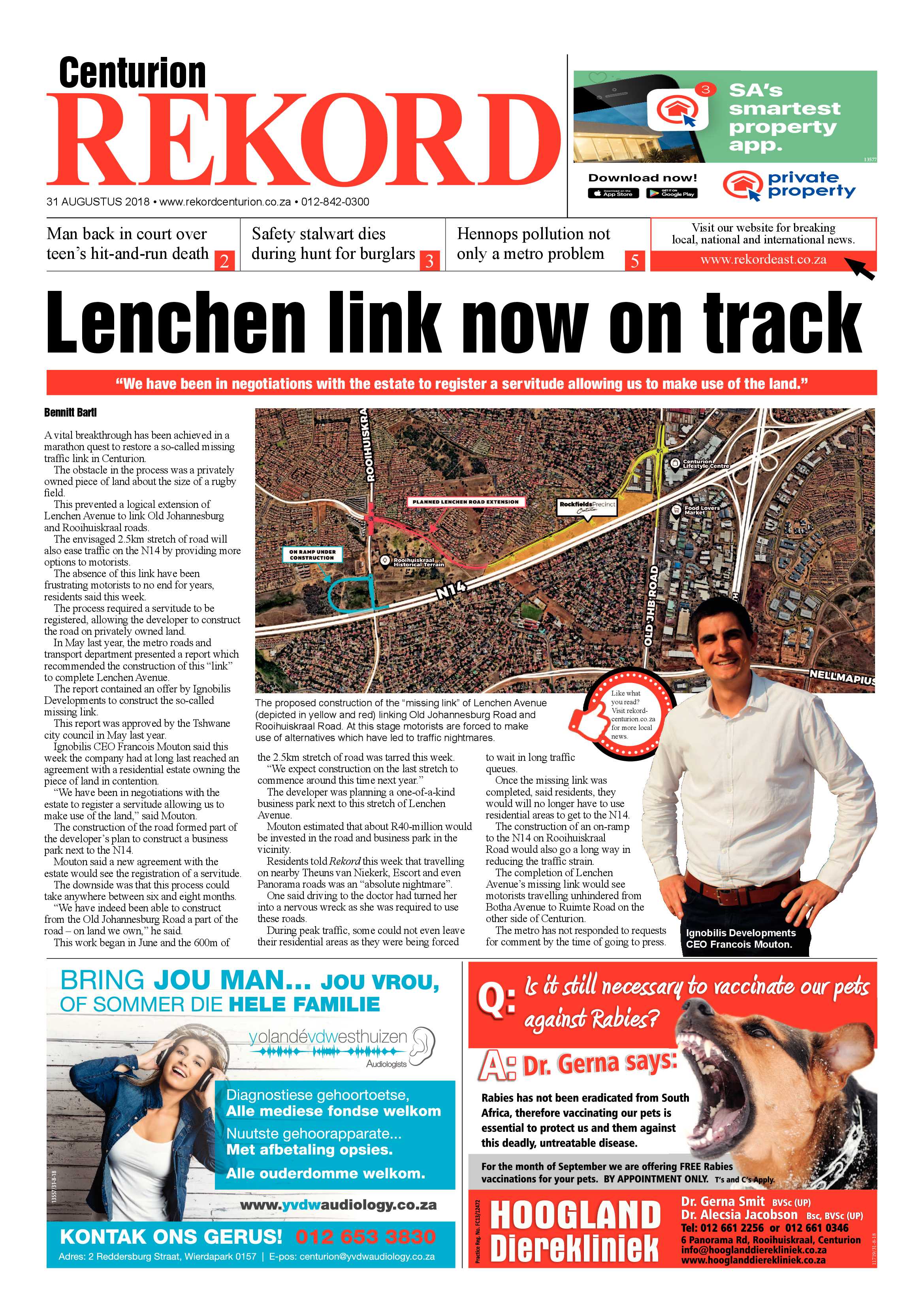 Rekord Centurion 31 August 2018 page 1