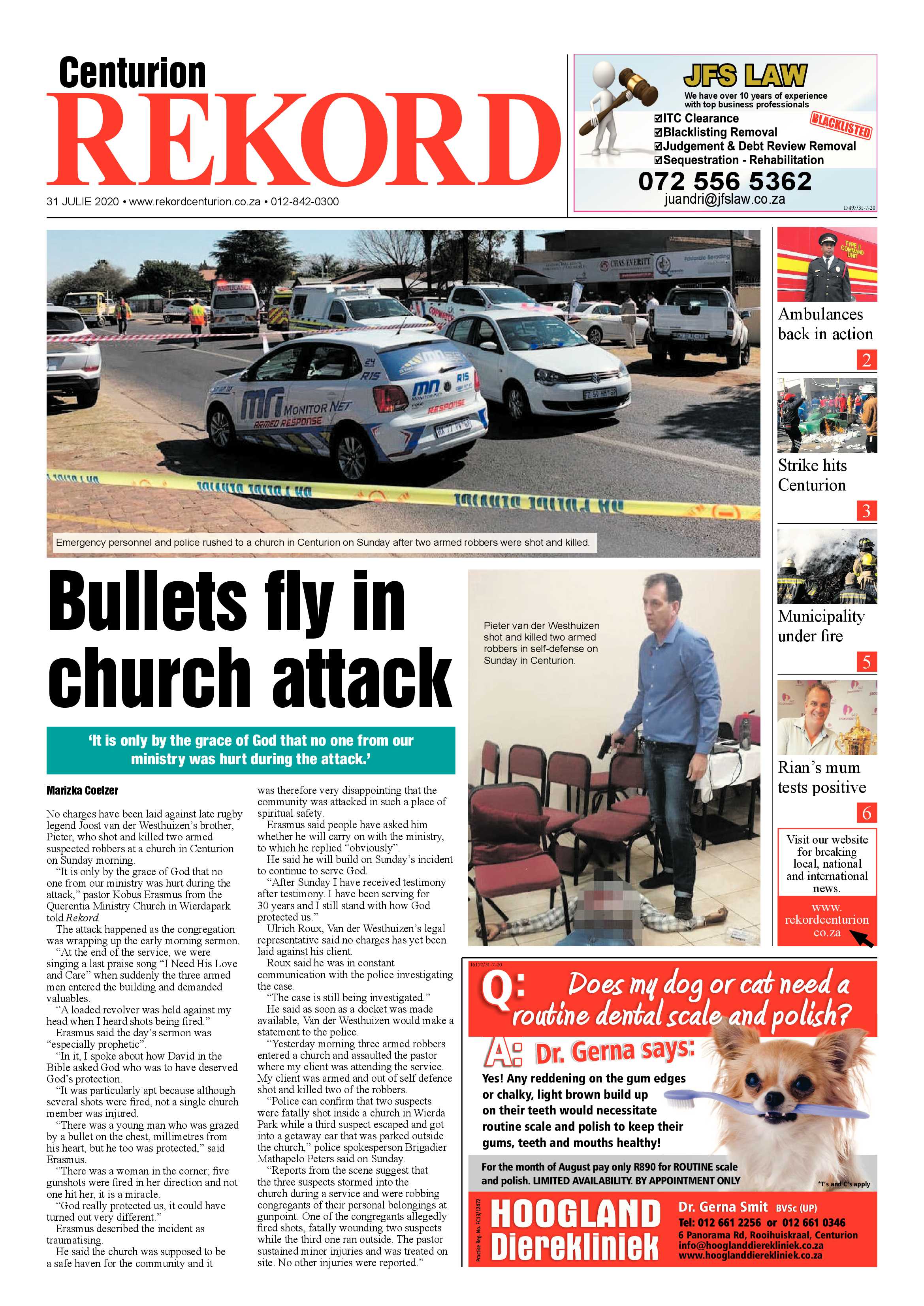 Rekord Centurion 31 July 2020 page 1