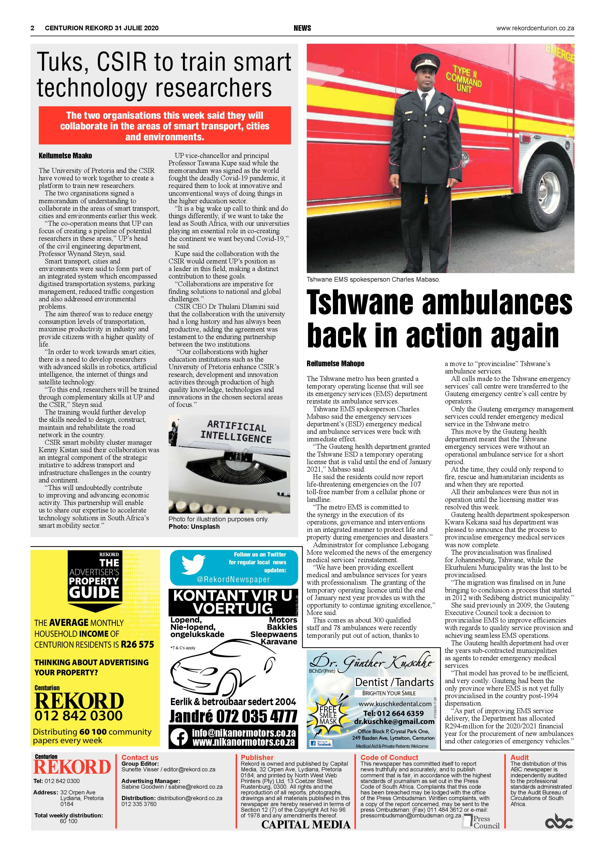 Rekord Centurion 31 July 2020 page 2