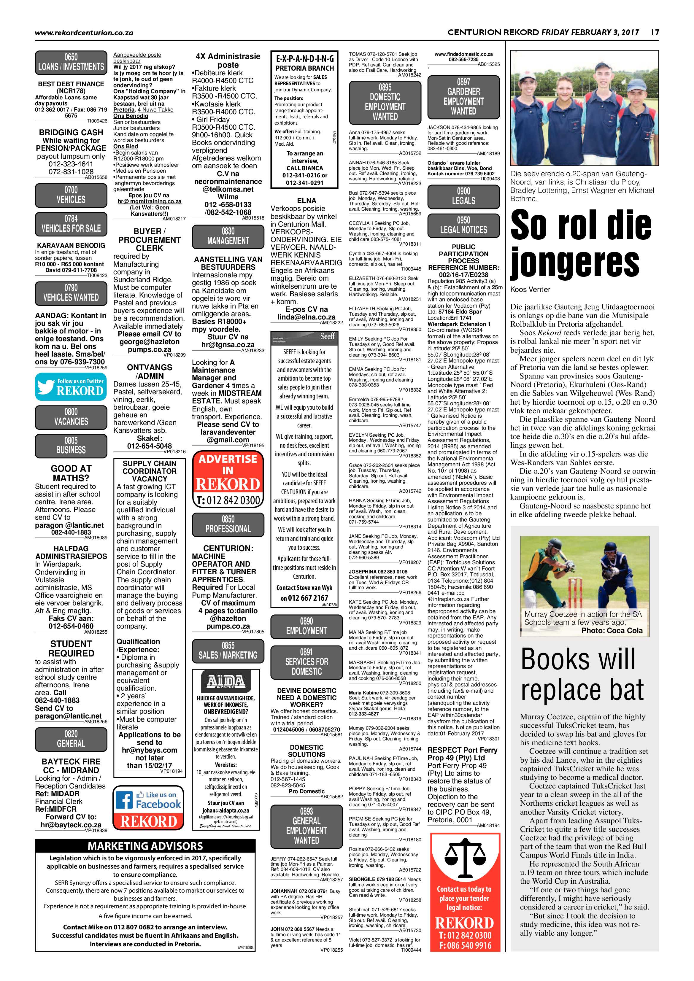 Rekord Centurion 3 February 2017 page 17