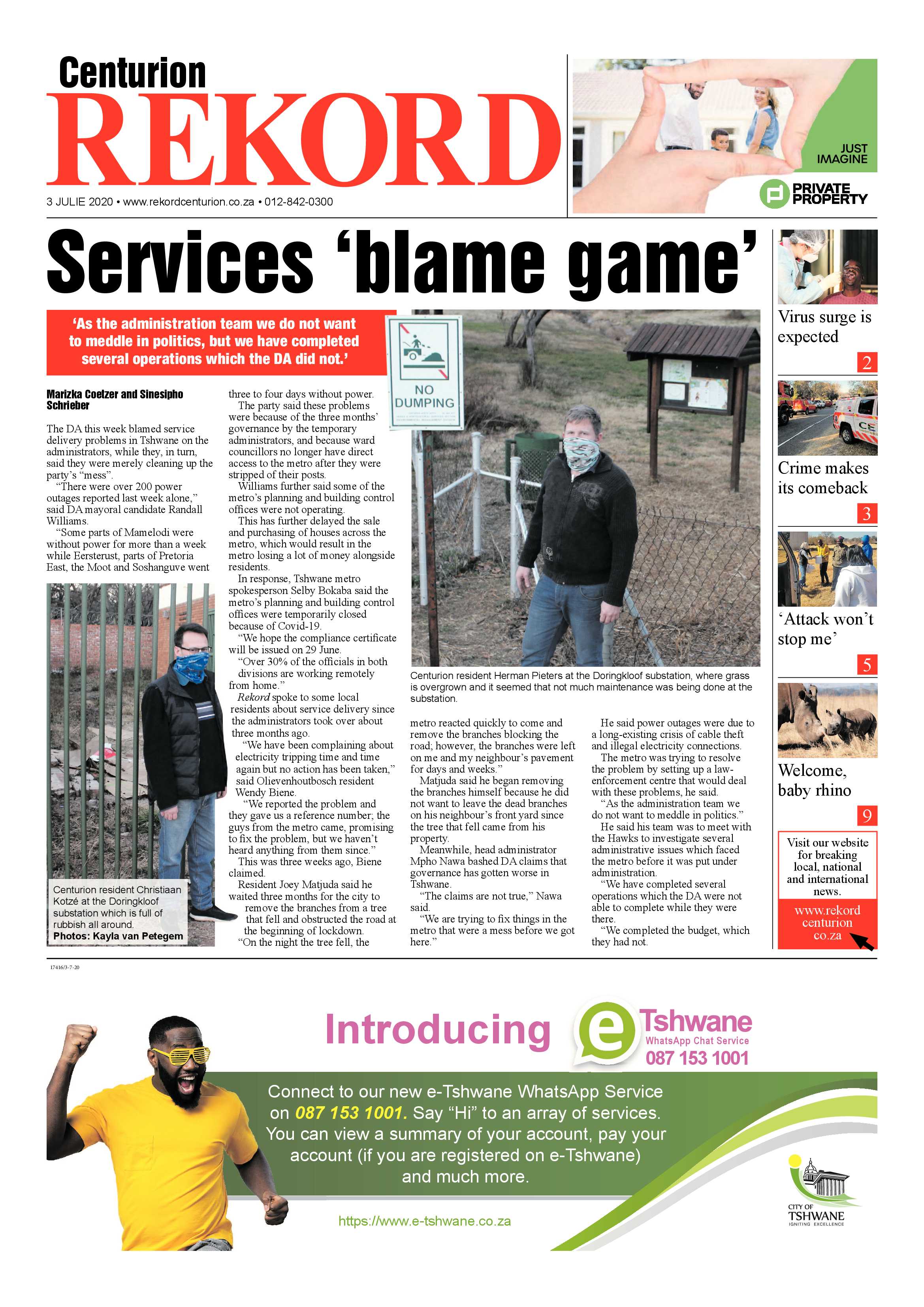 Rekord Centurion 3 July 2020 page 1